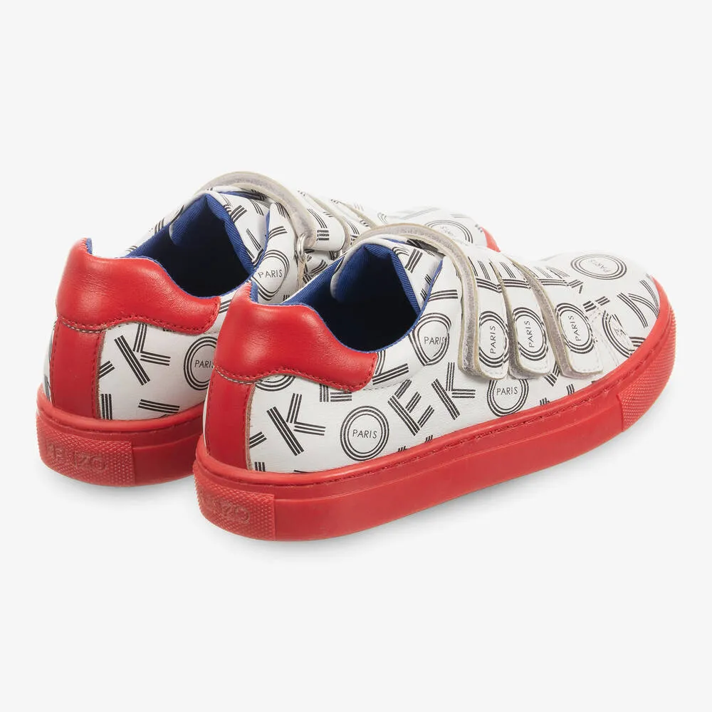 Boys Leather Logo Trainers