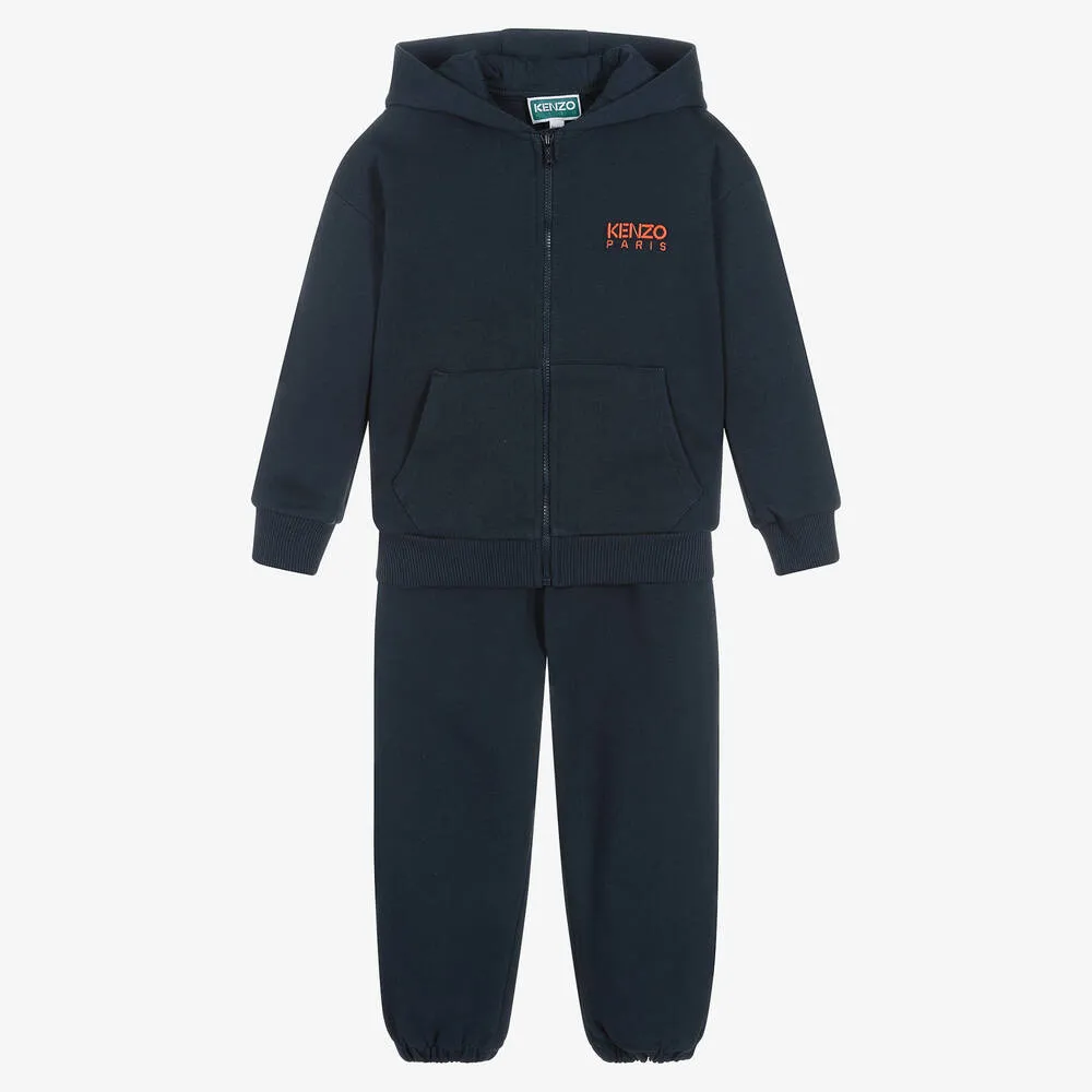 Boys Navy Blue Cotton Tracksuit