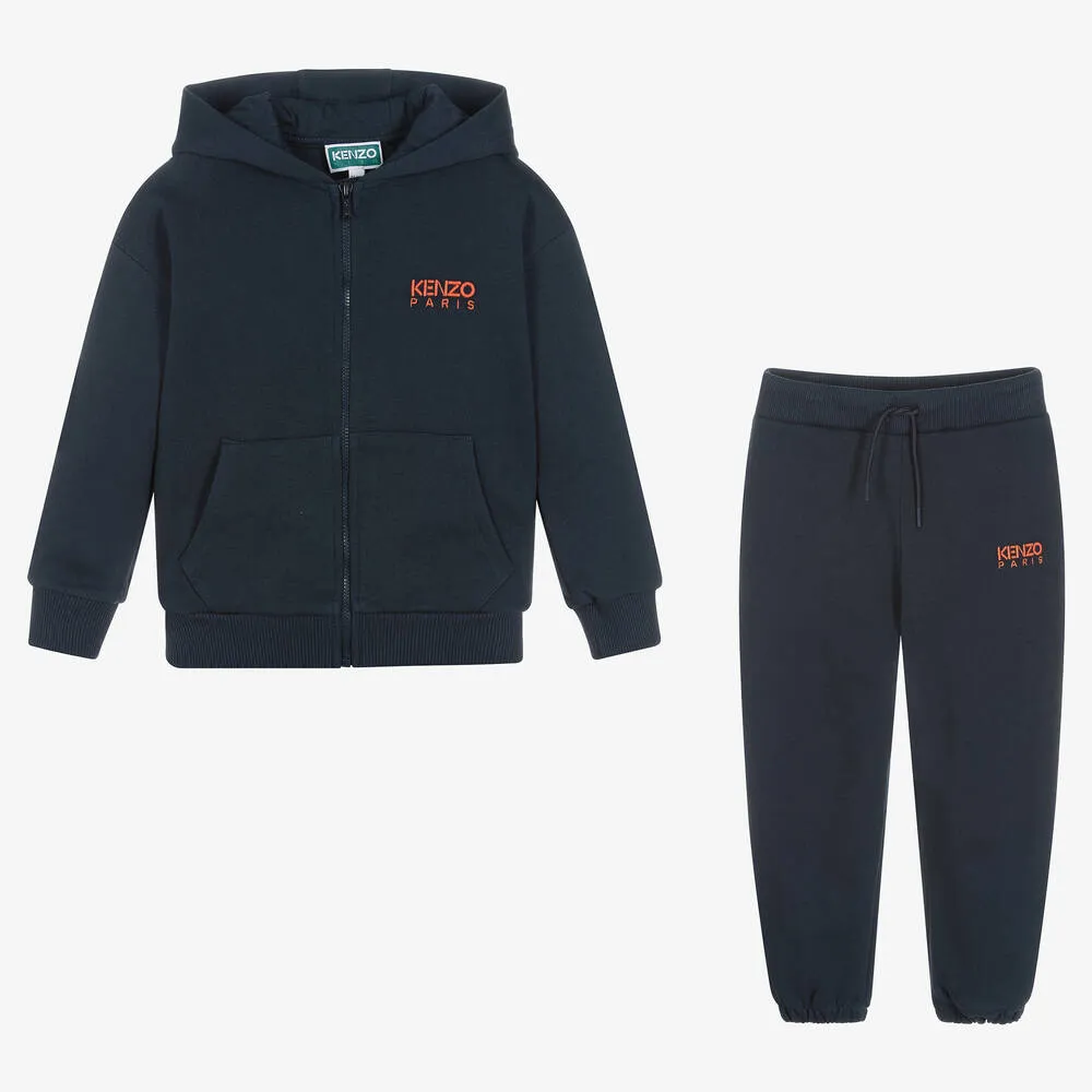 Boys Navy Blue Cotton Tracksuit