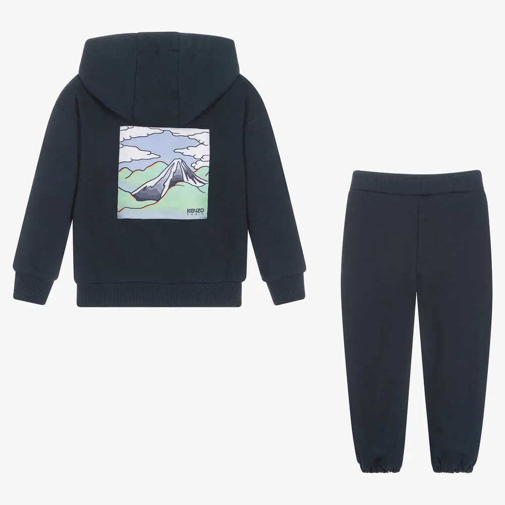 Boys Navy Blue Cotton Tracksuit