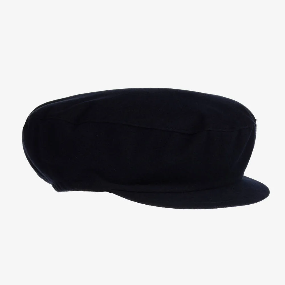 Boys Navy Blue Flat Cap