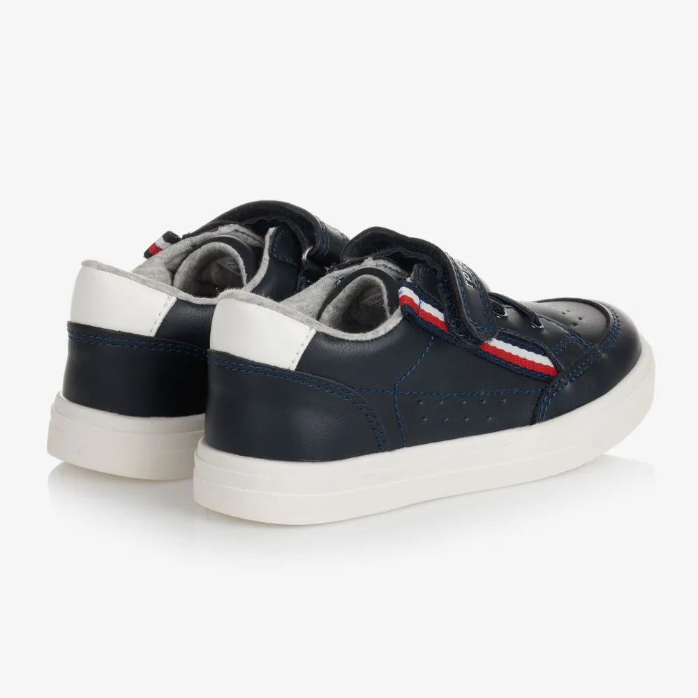 Boys Navy Blue Logo Trainers