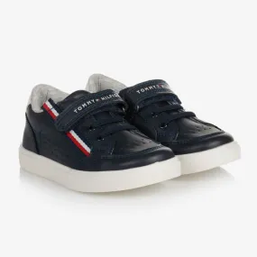 Boys Navy Blue Logo Trainers