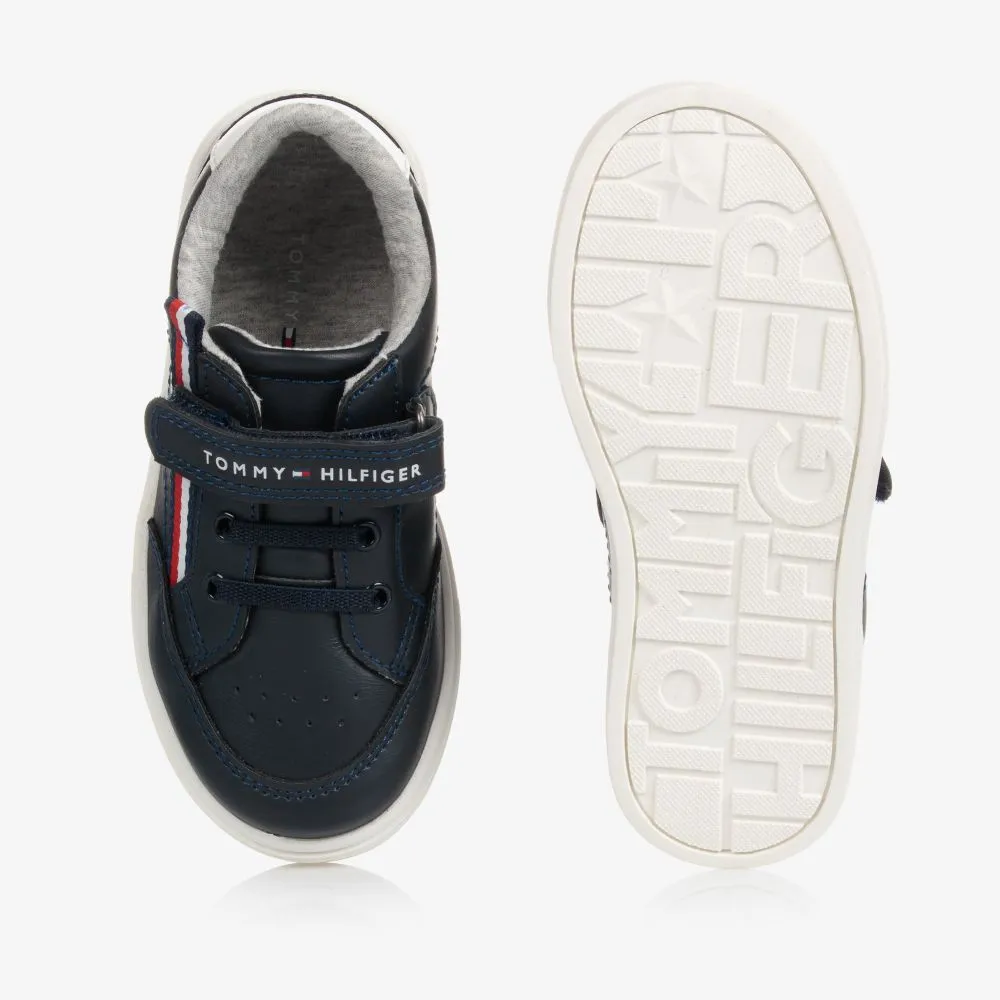 Boys Navy Blue Logo Trainers