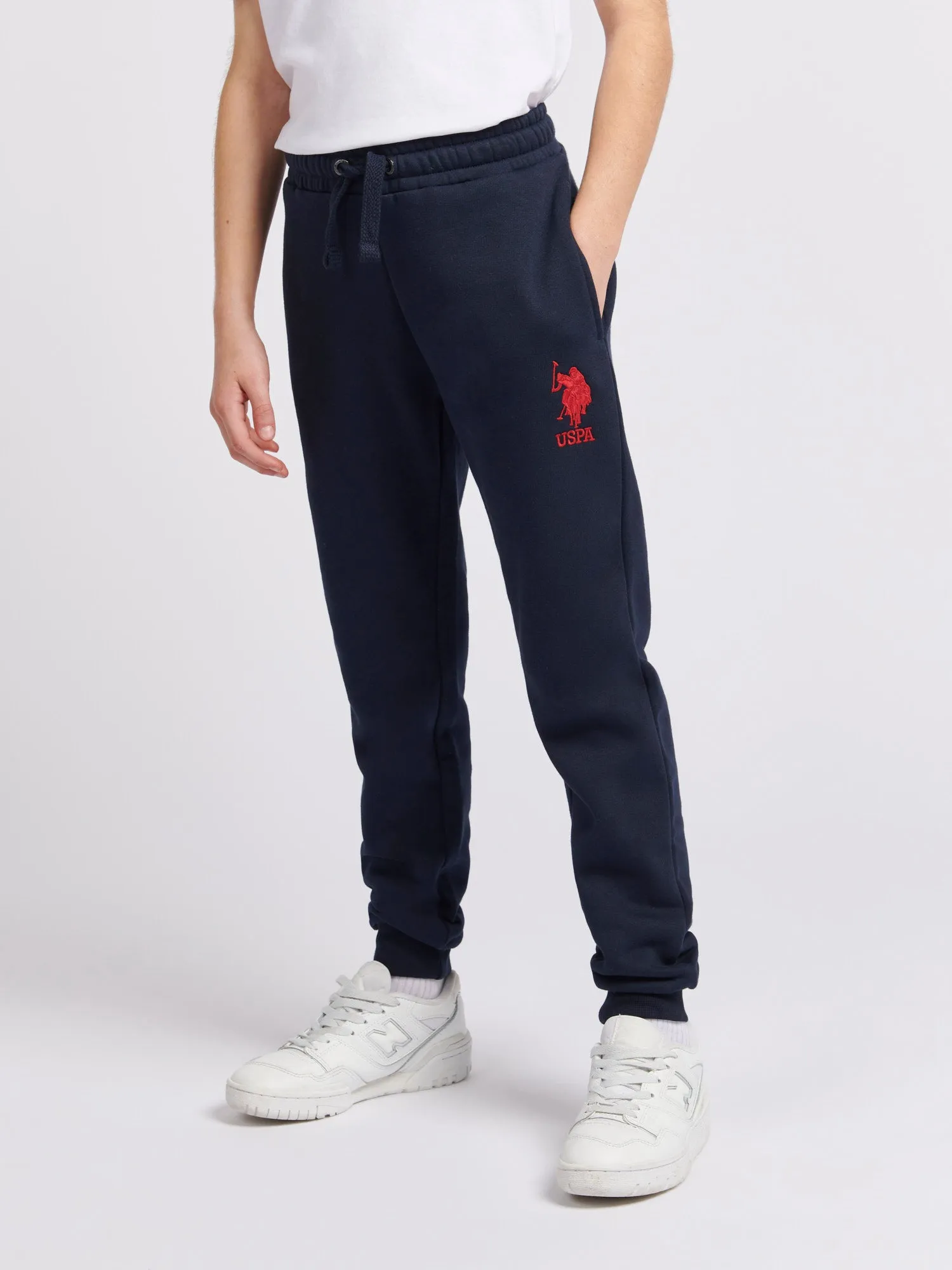 Boys Player 3 Joggers in Dark Sapphire Navy / Haute Red DHM