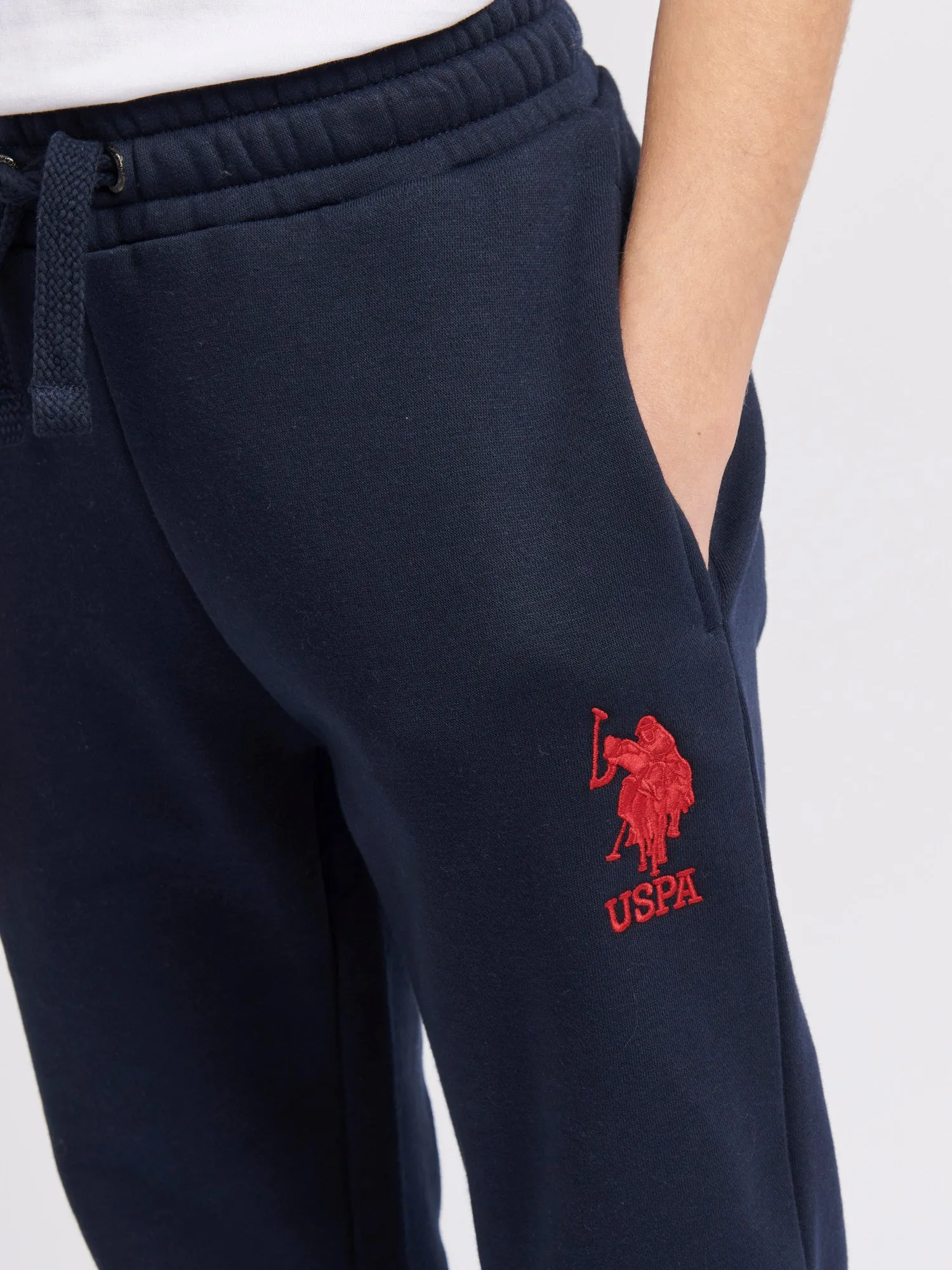 Boys Player 3 Joggers in Dark Sapphire Navy / Haute Red DHM