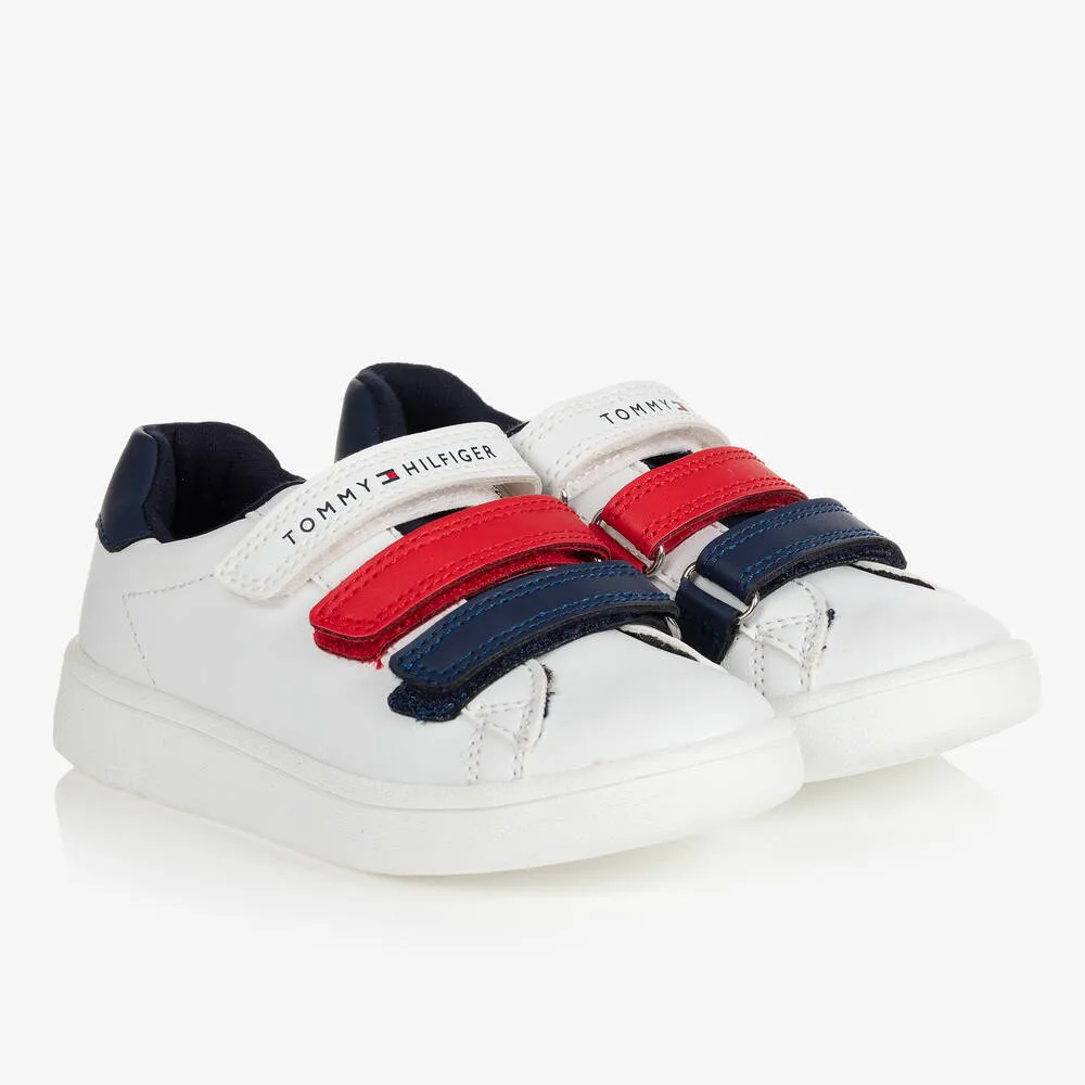 Boys White Velcro Trainers