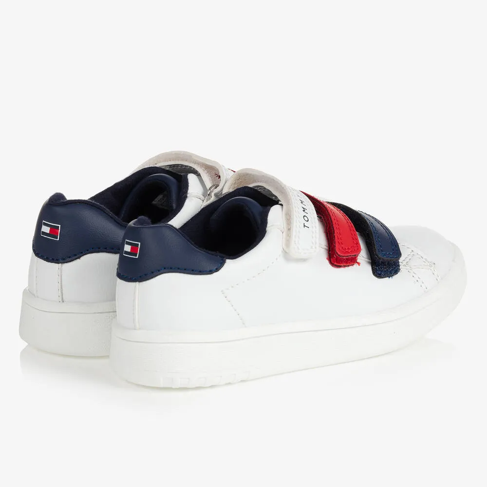 Boys White Velcro Trainers