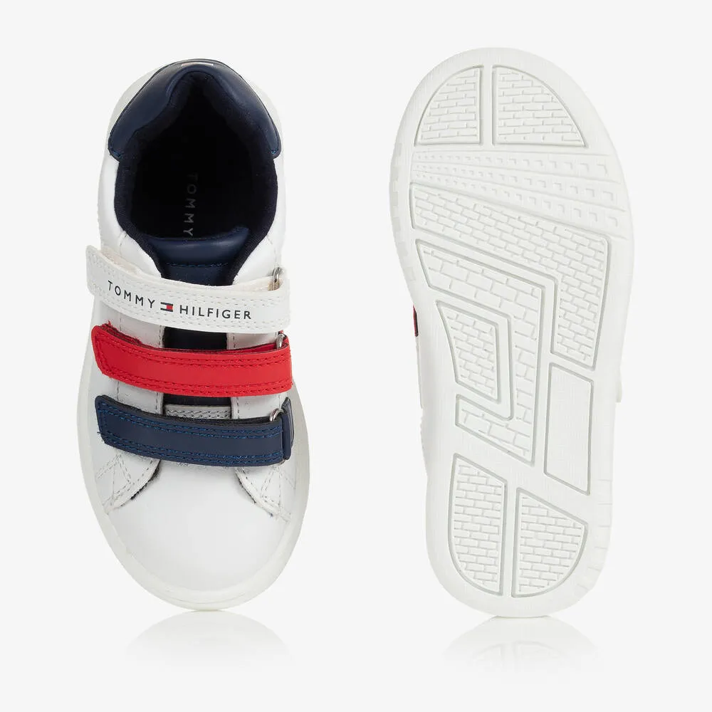 Boys White Velcro Trainers