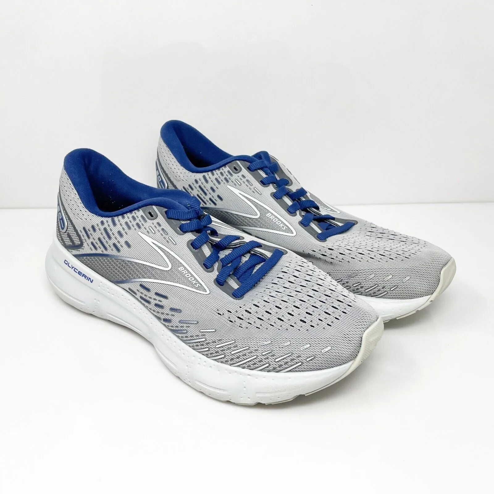 Brooks Mens Glycerin 20 1103821D070 Gray Running Shoes Sneakers Size 8 D