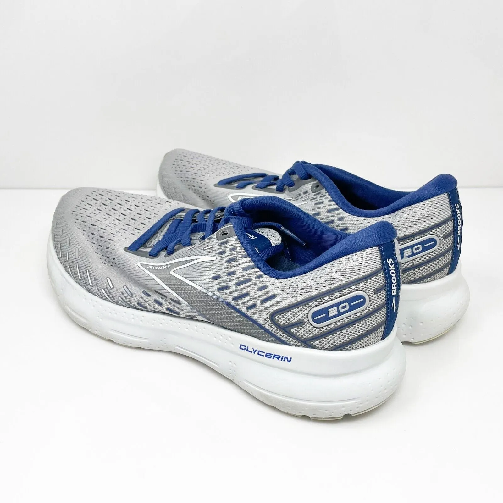 Brooks Mens Glycerin 20 1103821D070 Gray Running Shoes Sneakers Size 8 D