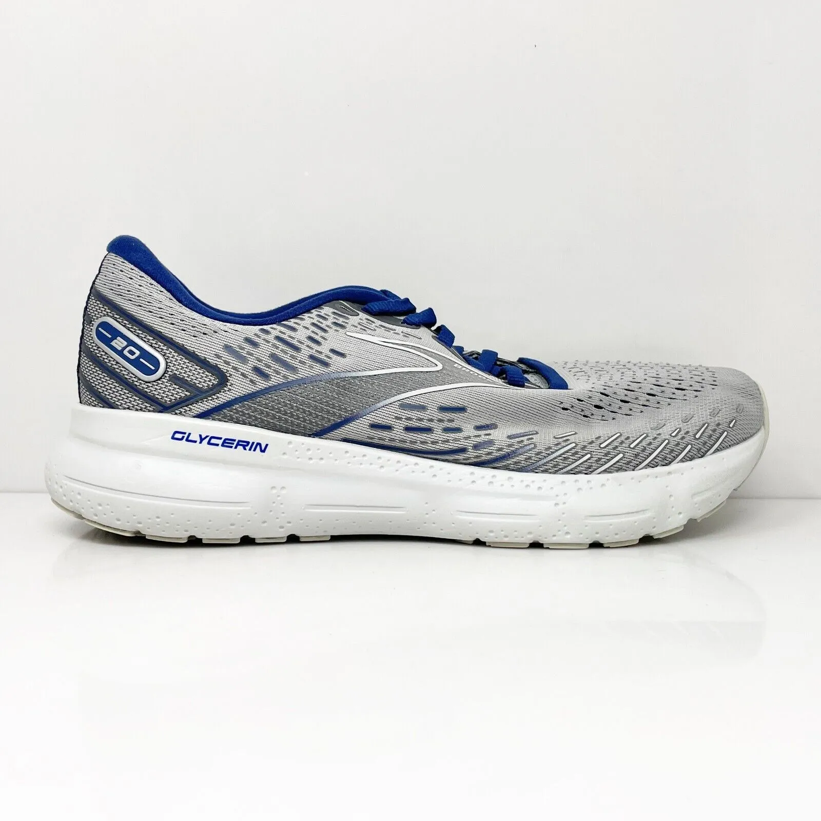 Brooks Mens Glycerin 20 1103821D070 Gray Running Shoes Sneakers Size 8 D