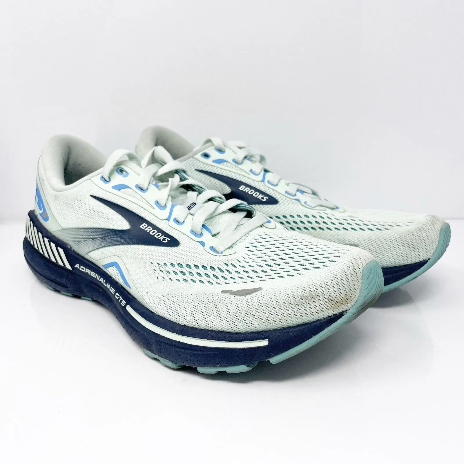 Brooks Womens Adrenaline GTS 23 1203811B471 Blue Running Shoes Sneakers Size 9 B