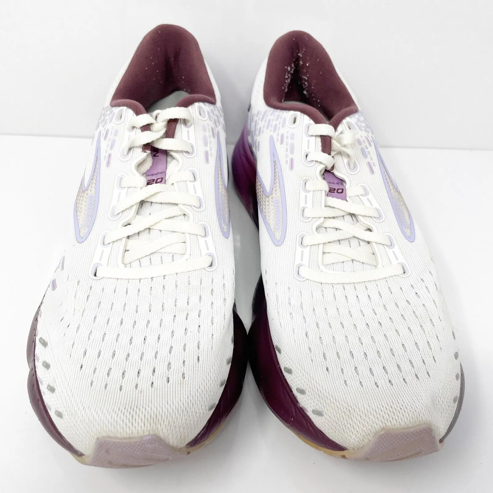 Brooks Womens Glycerin 20 1203691B168 White Running Shoes Sneakers Size 10 B