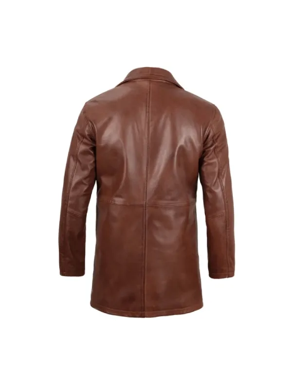 Brown Leather Men's Coat