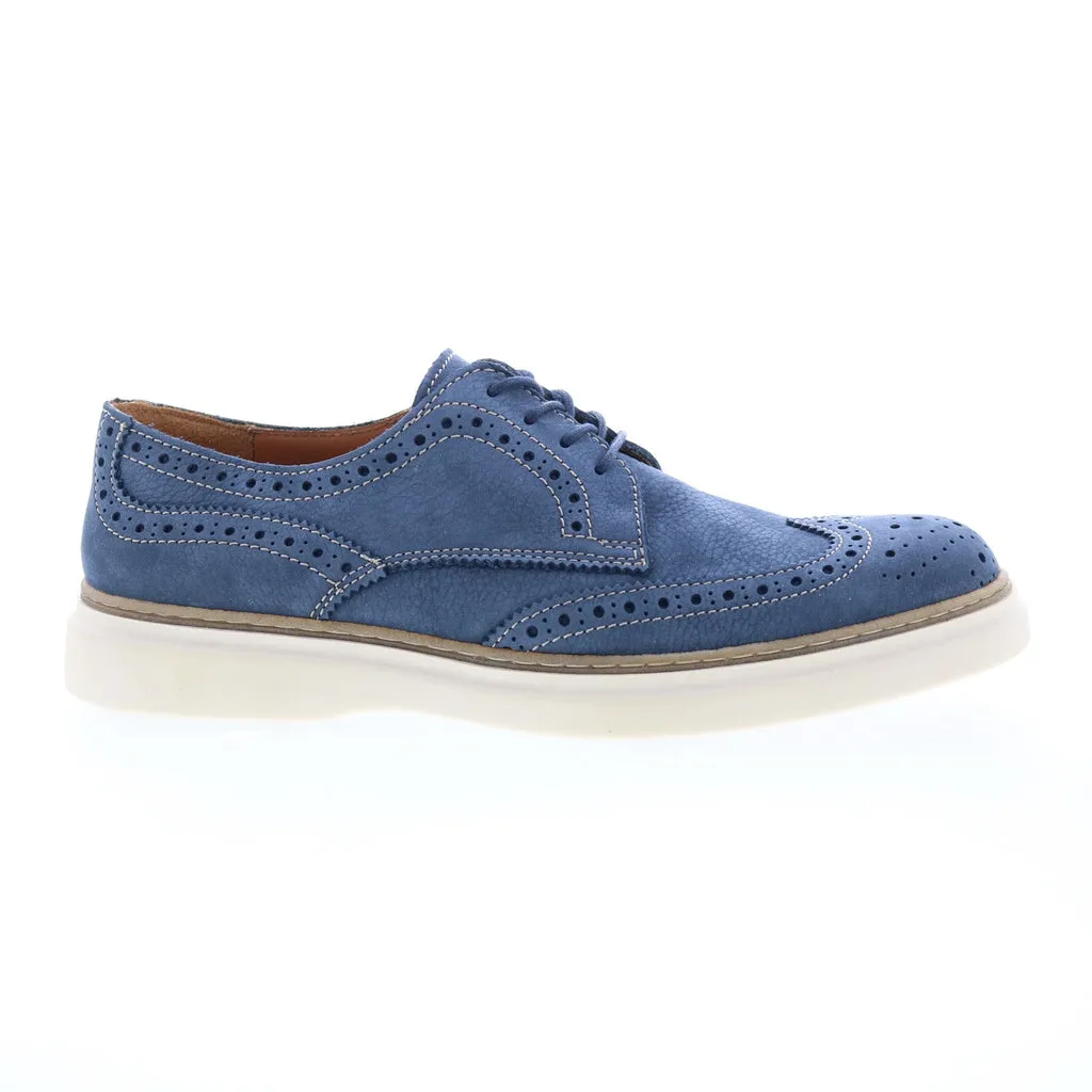 Bruno Magli Salento Blue Nubuck Men's Wingtip & Brogue Oxfords