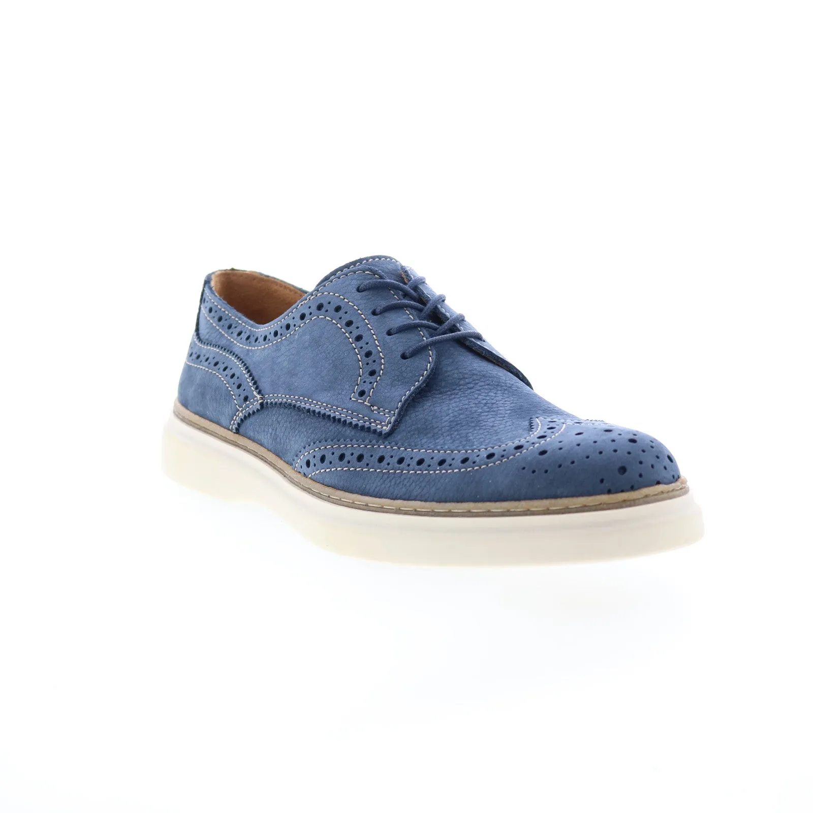 Bruno Magli Salento Blue Nubuck Men's Wingtip & Brogue Oxfords