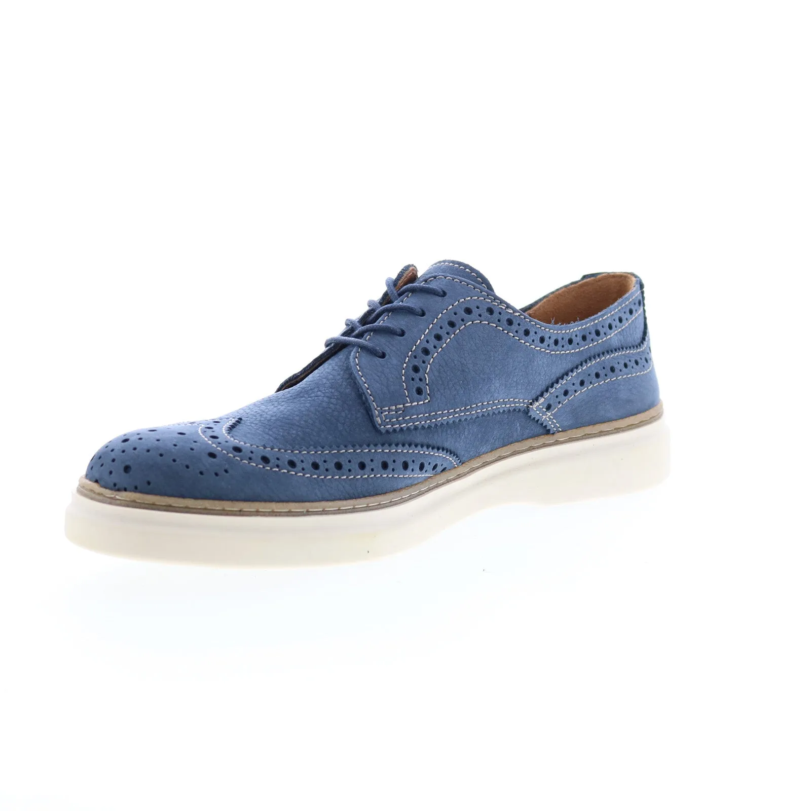 Bruno Magli Salento Blue Nubuck Men's Wingtip & Brogue Oxfords