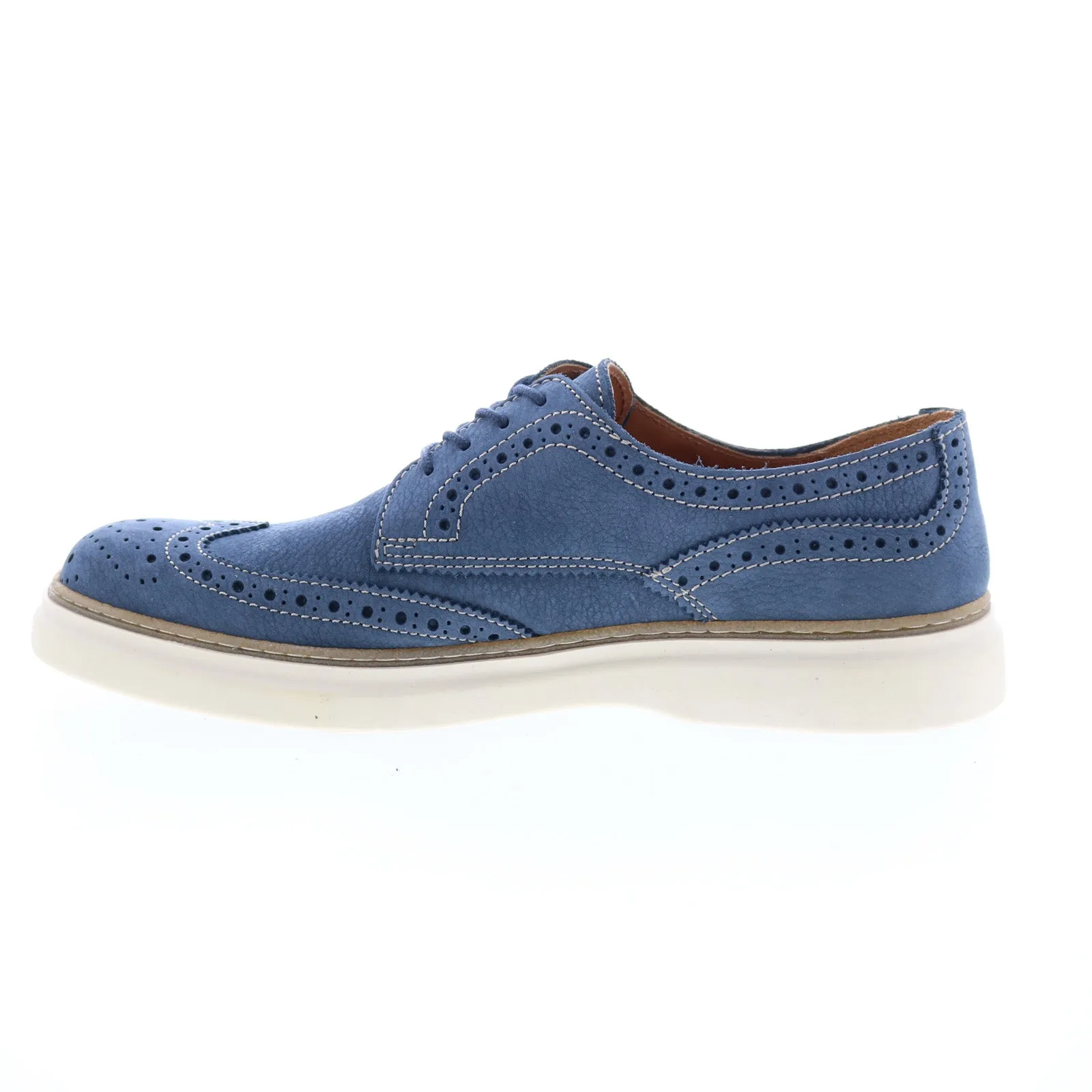 Bruno Magli Salento Blue Nubuck Men's Wingtip & Brogue Oxfords