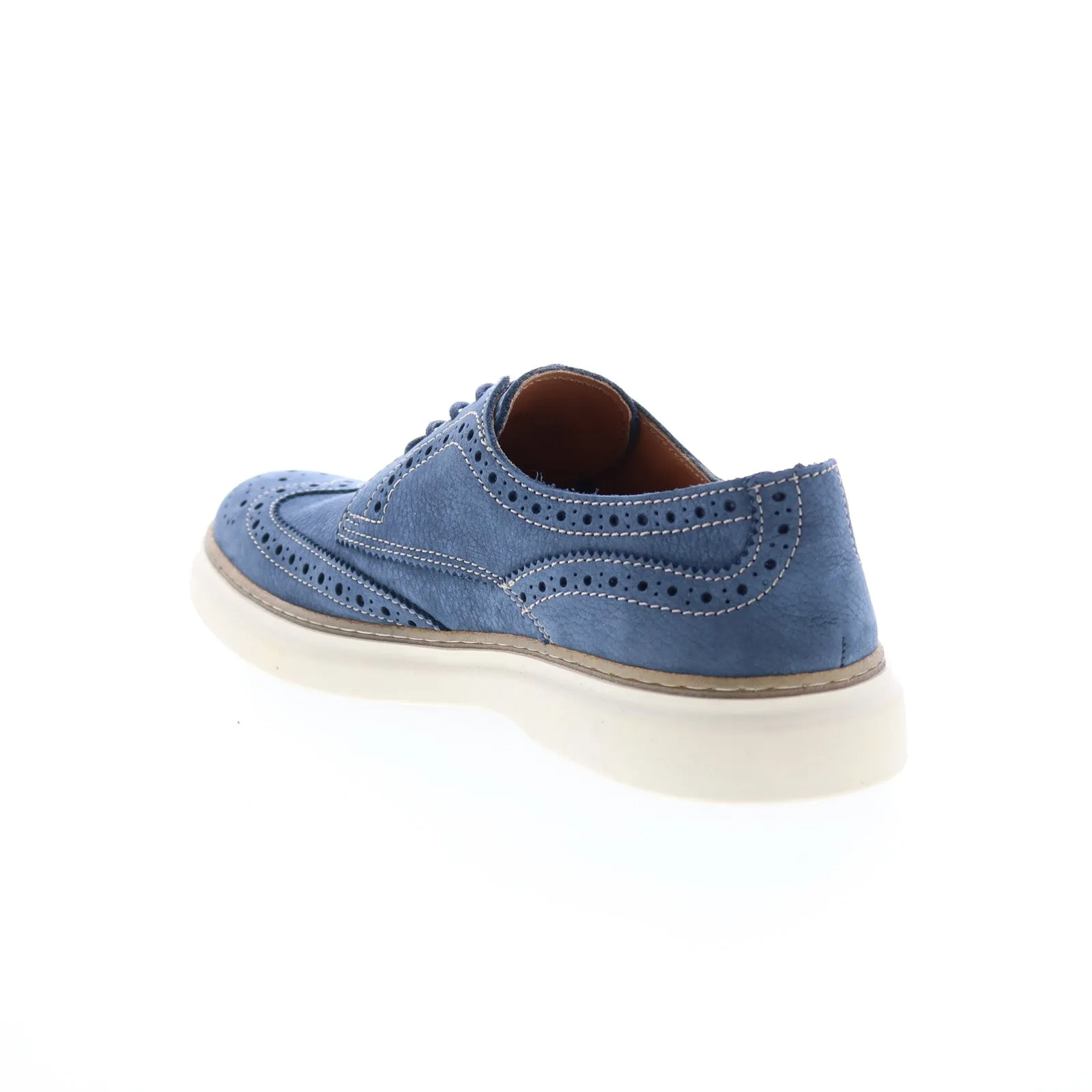 Bruno Magli Salento Blue Nubuck Men's Wingtip & Brogue Oxfords