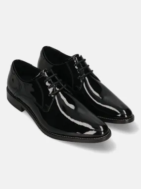 bugatti Black Premium Leather Derby shoes