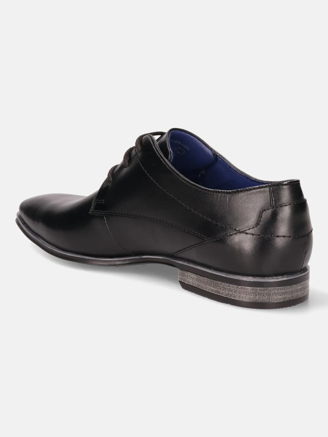 bugatti Black Premium Leather Formal Derby Shoes