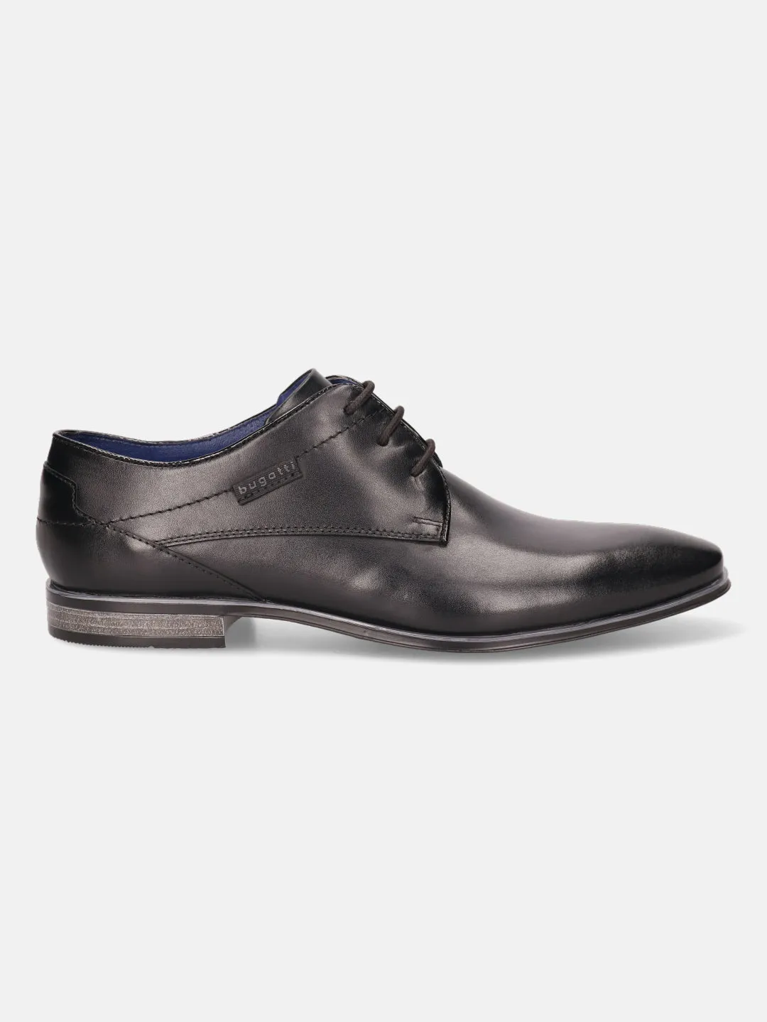 bugatti Black Premium Leather Formal Derby Shoes