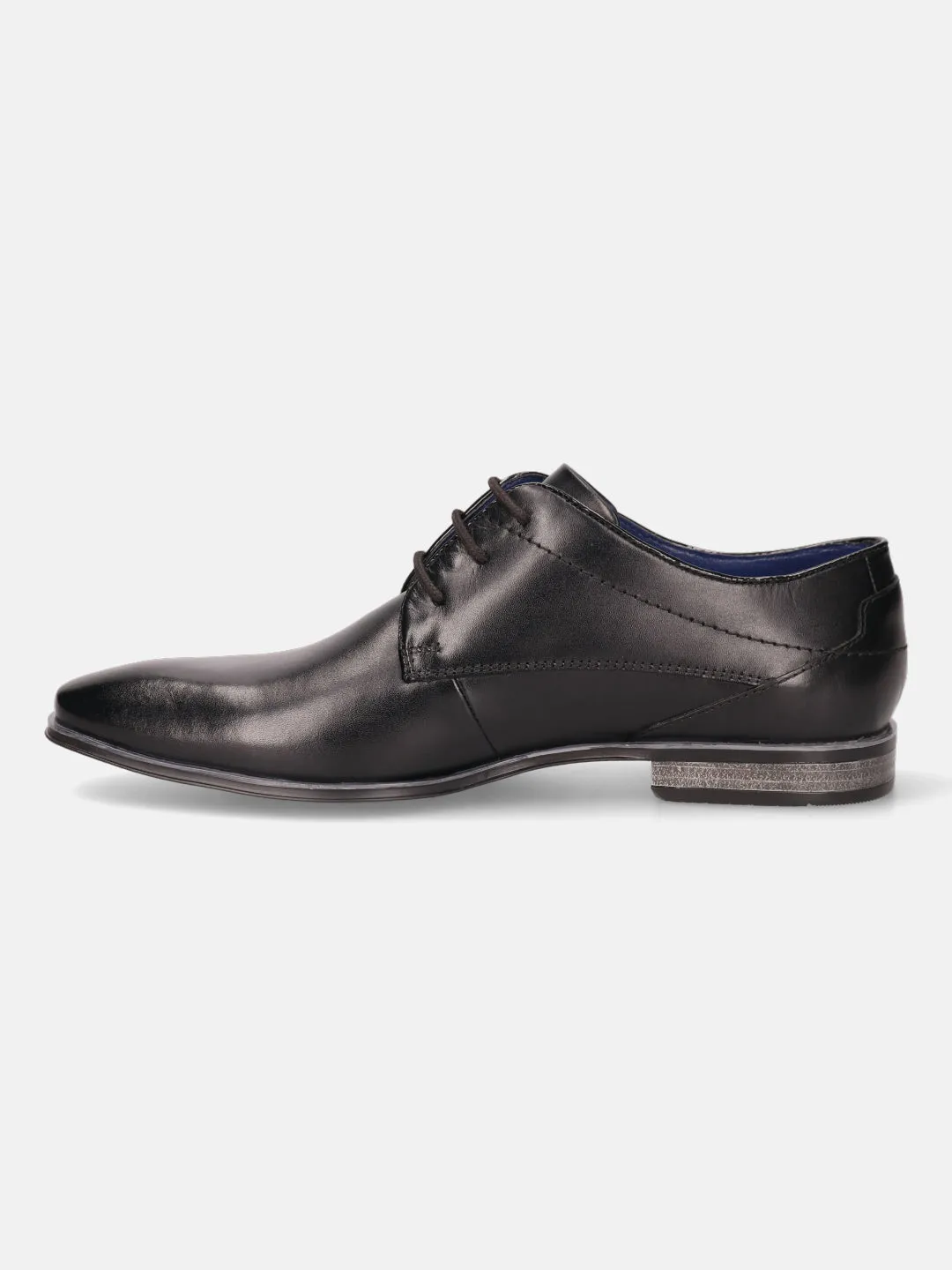 bugatti Black Premium Leather Formal Derby Shoes