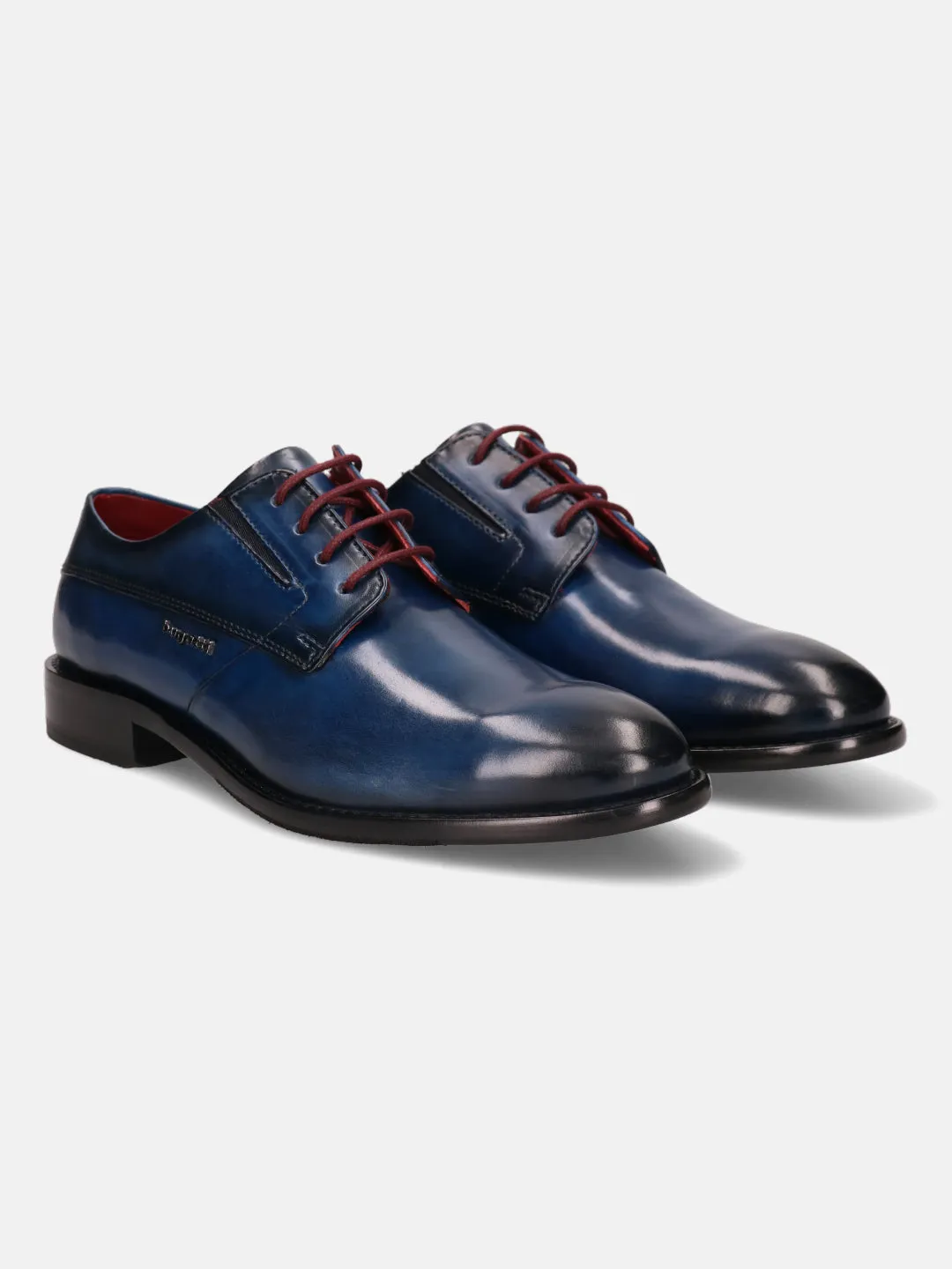 bugatti Blue Premium Leather Derby Shoes