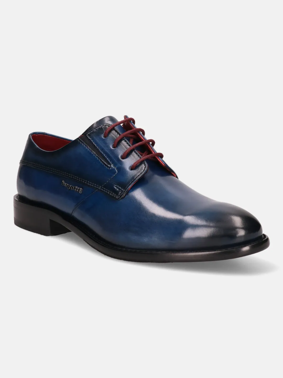 bugatti Blue Premium Leather Derby Shoes