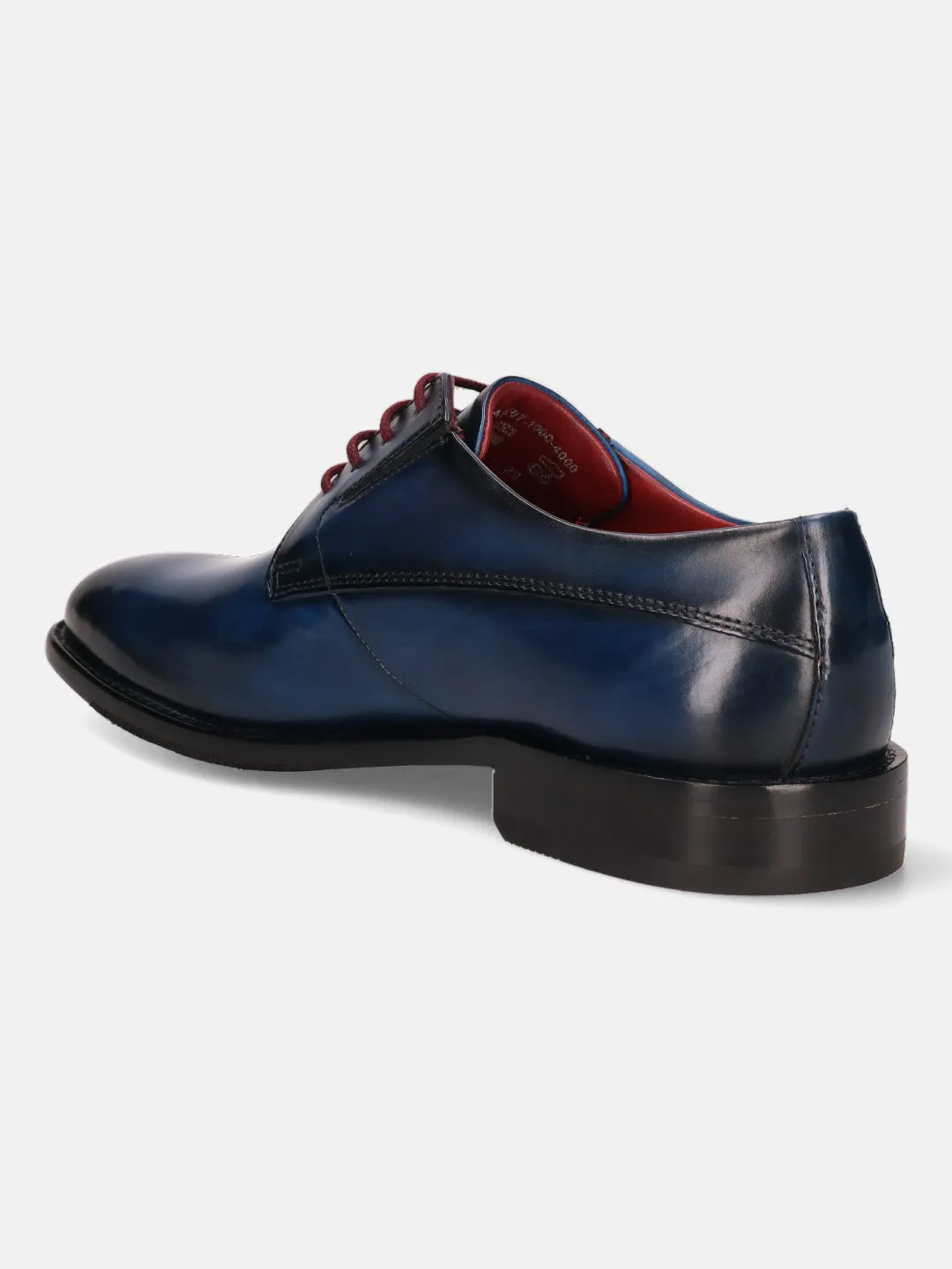 bugatti Blue Premium Leather Derby Shoes