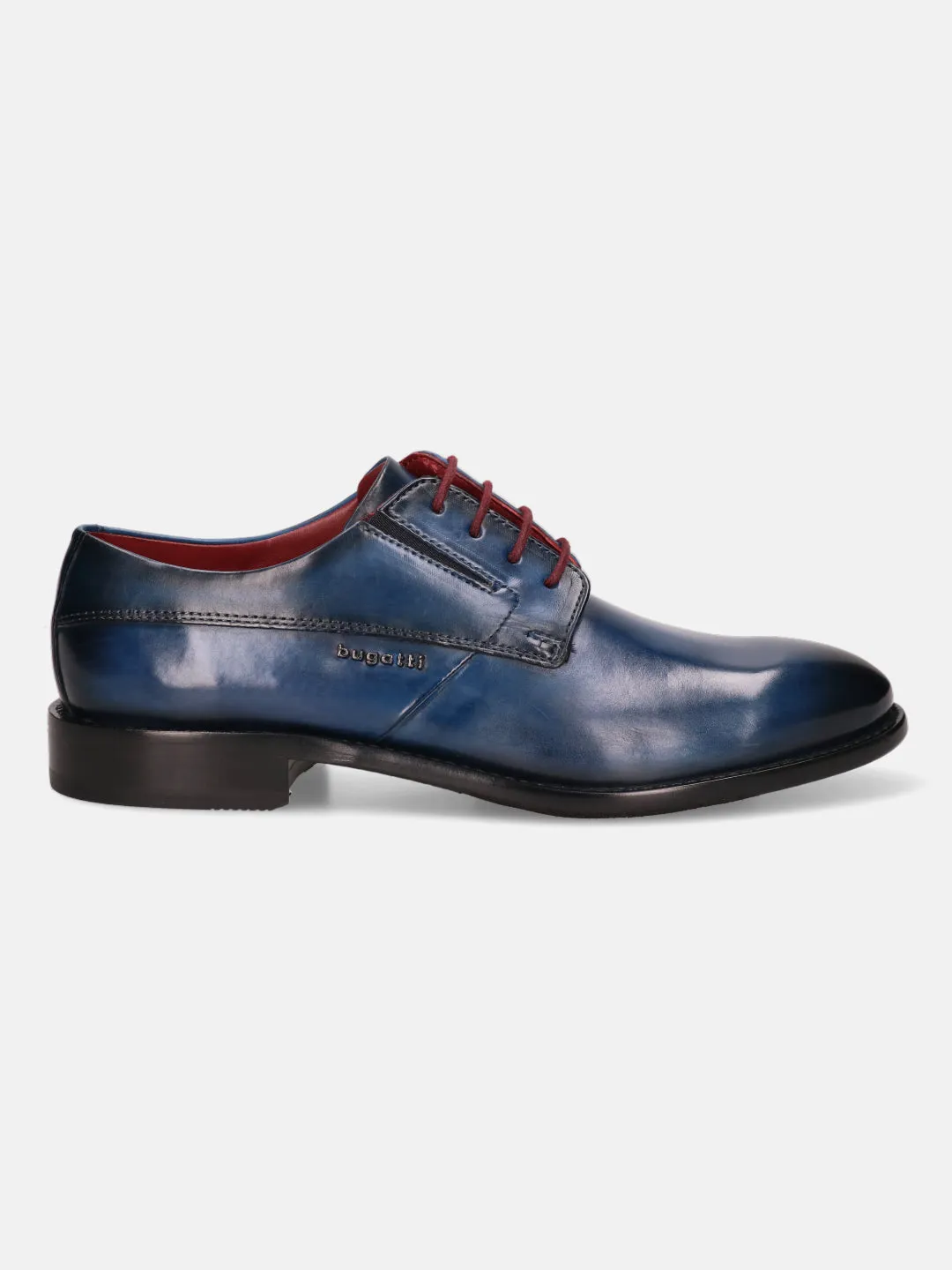 bugatti Blue Premium Leather Derby Shoes