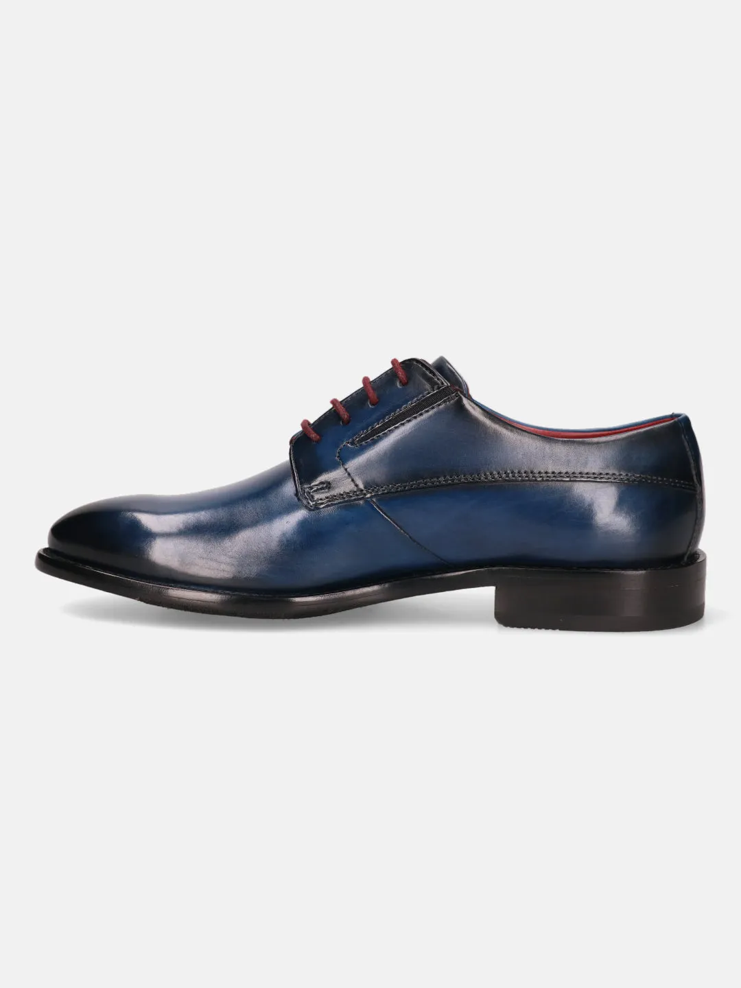 bugatti Blue Premium Leather Derby Shoes