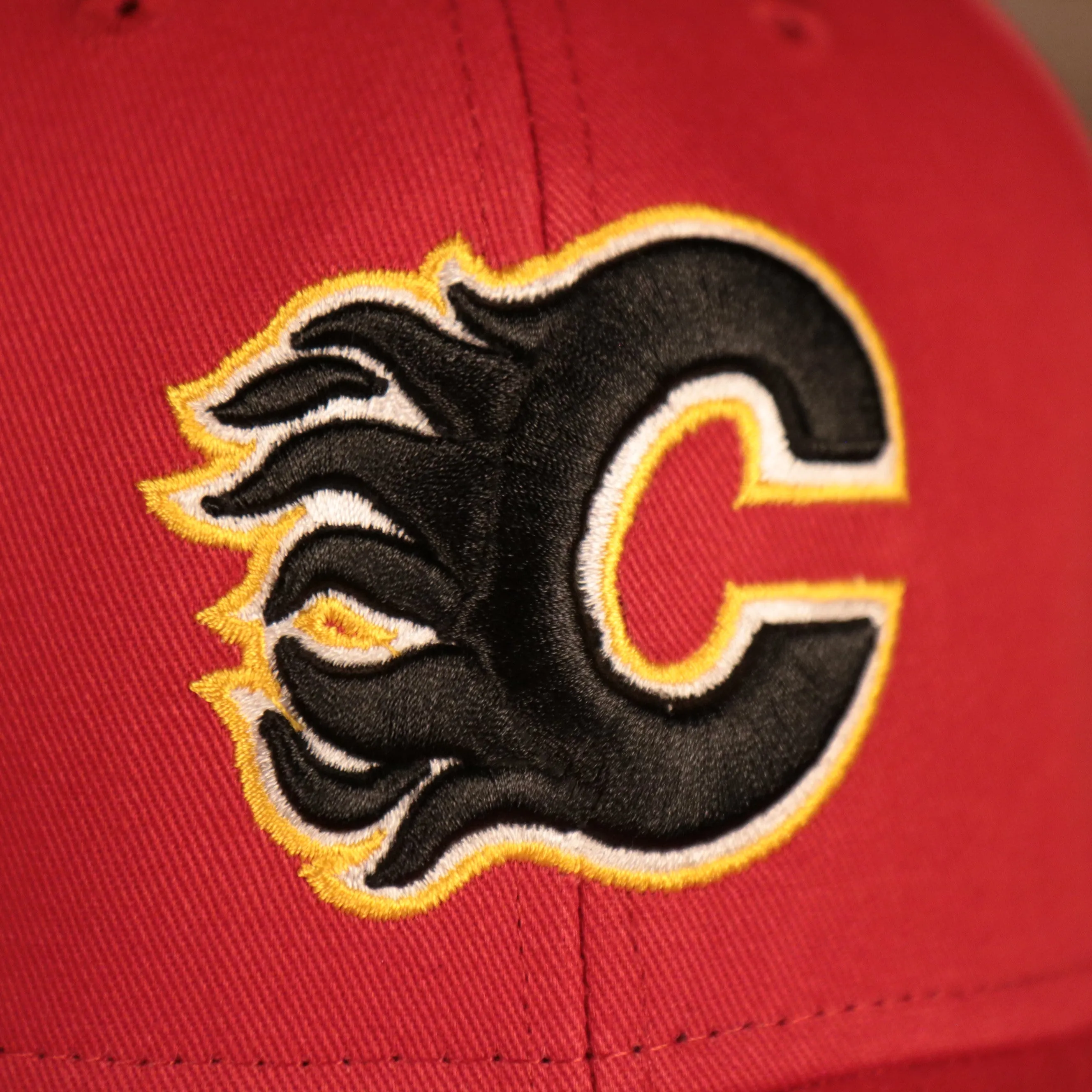 Calgary Flames Black Fire C Patch Front Dad Hat Red OSFM - 47 Brand MVP