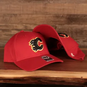 Calgary Flames Black Fire C Patch Front Dad Hat Red OSFM - 47 Brand MVP