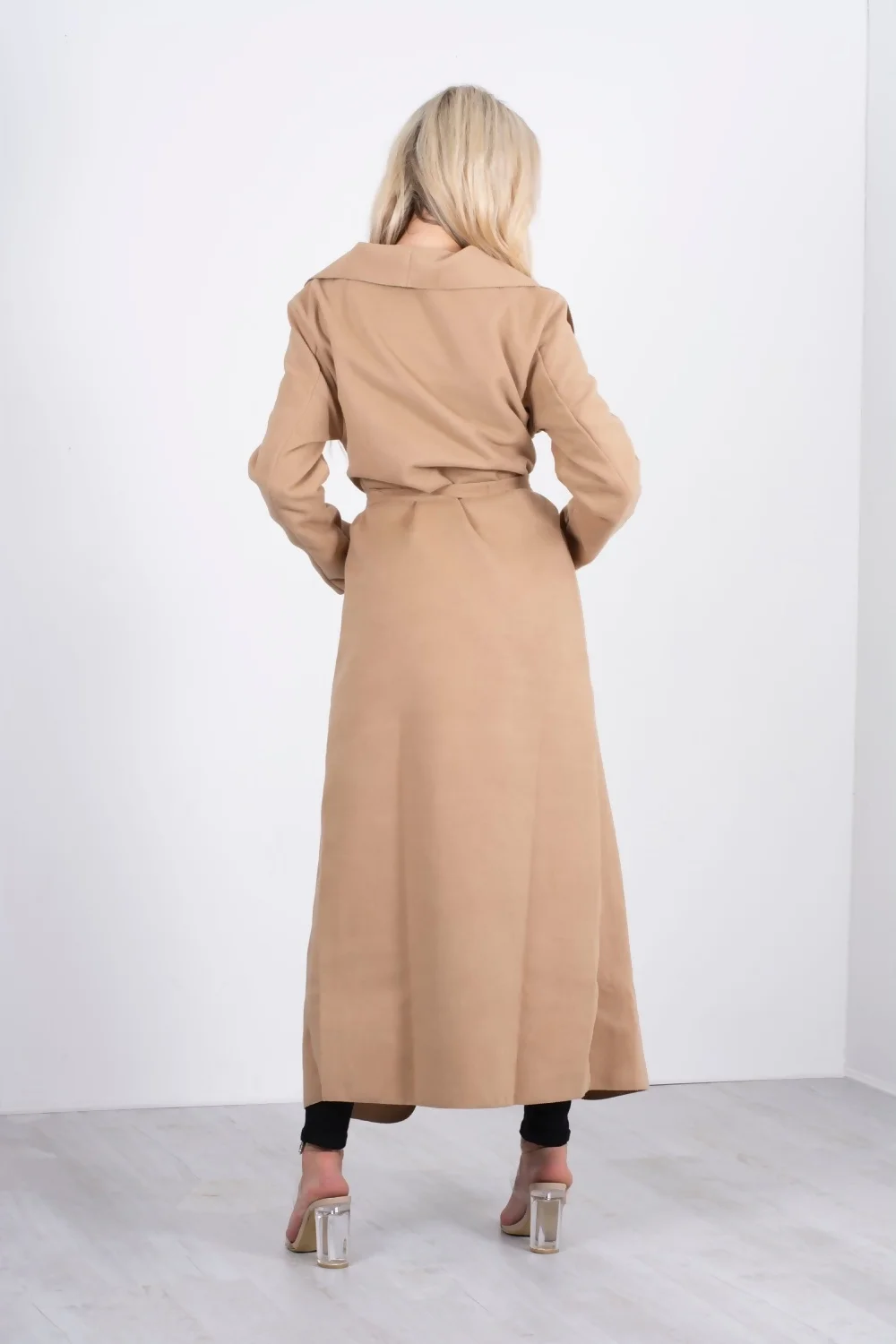 Oversized Camel Maxi Length Belted Coat