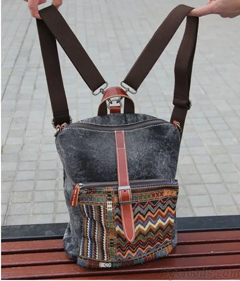 Canvas Backpacks with Zigzag Design - Fresh Folk Original