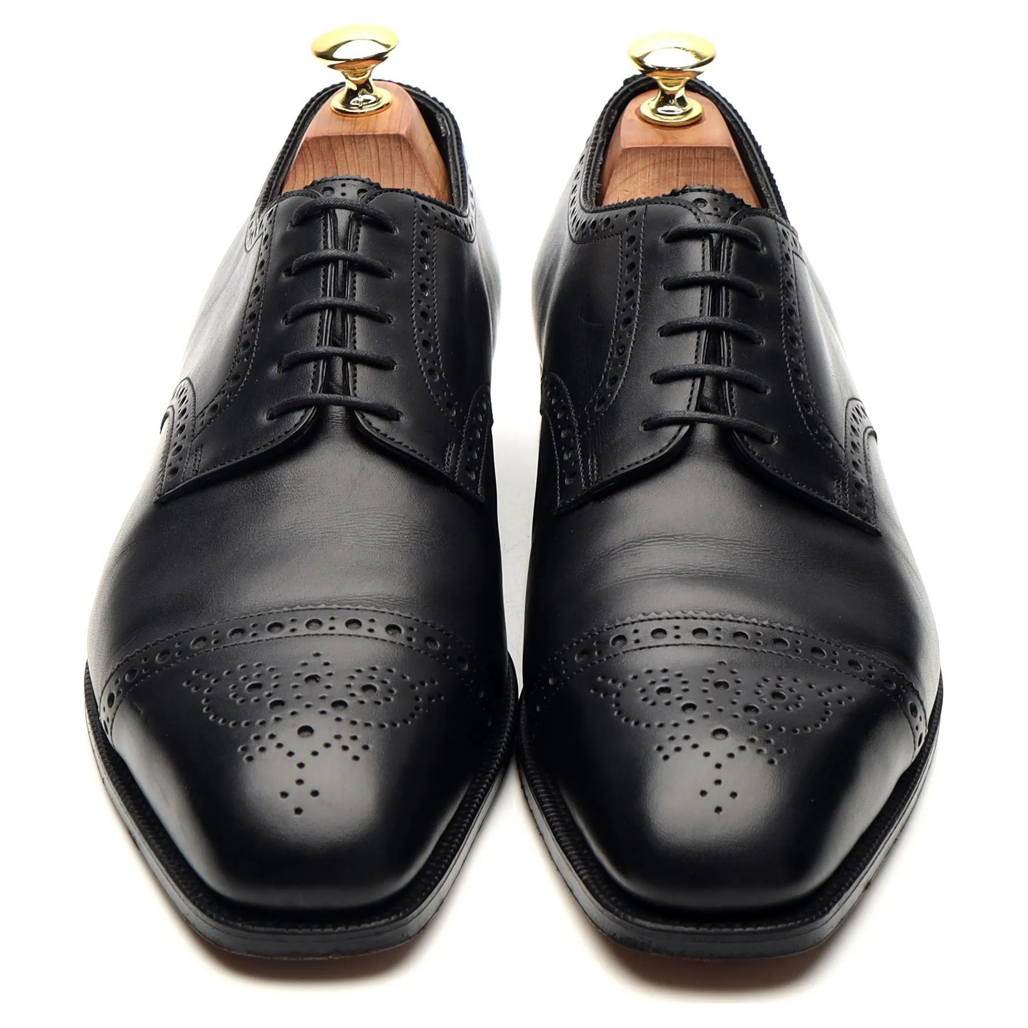 'Cardiff' Black Leather Cap Toe Derby UK 8.5 E