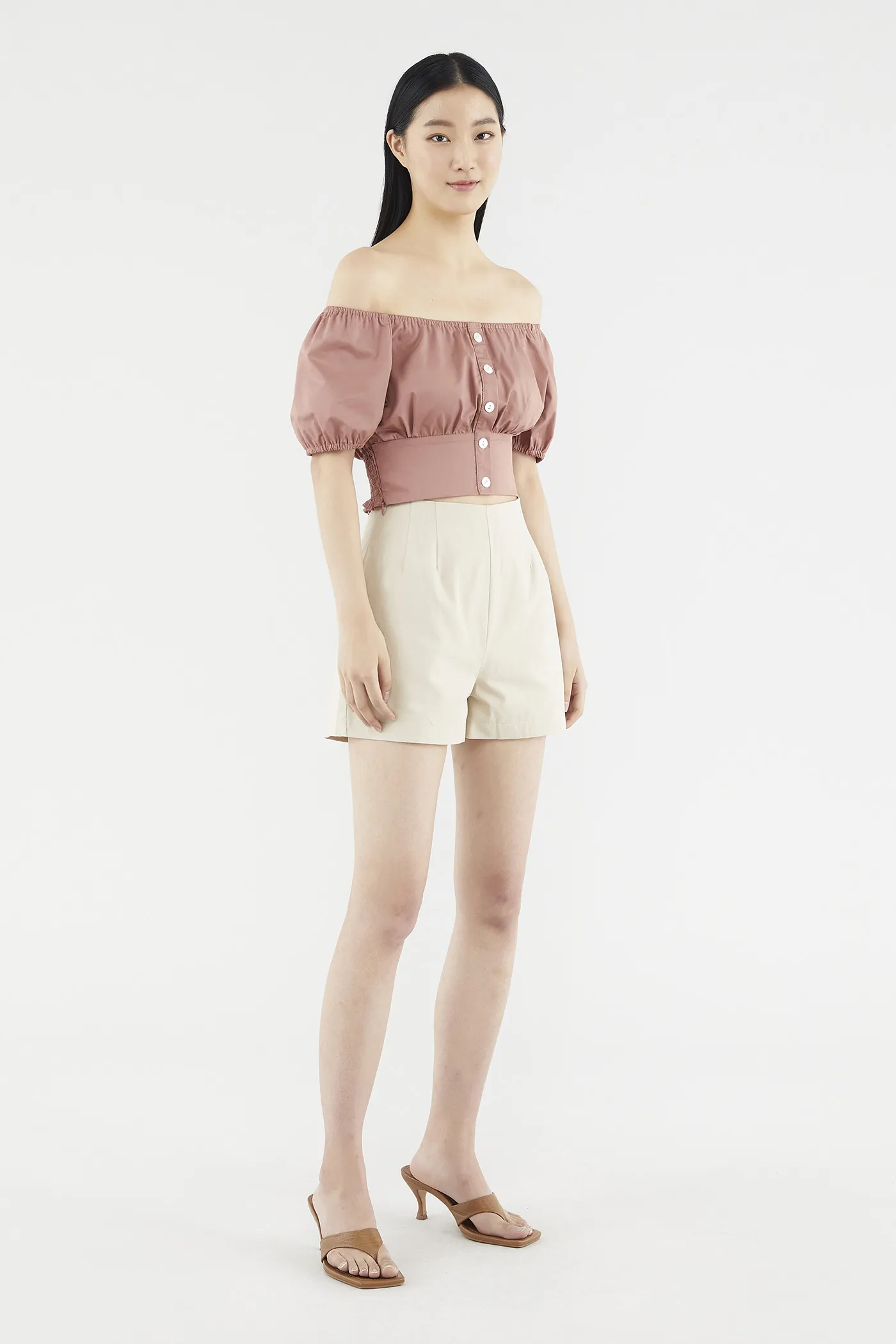 Caryse Flat-front Shorts