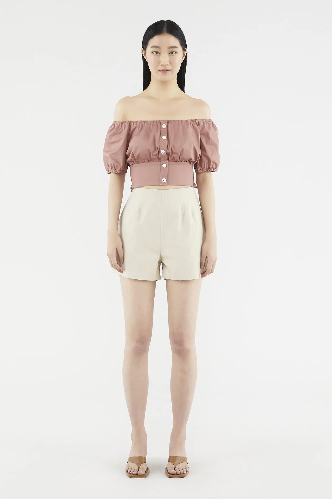 Caryse Flat-front Shorts