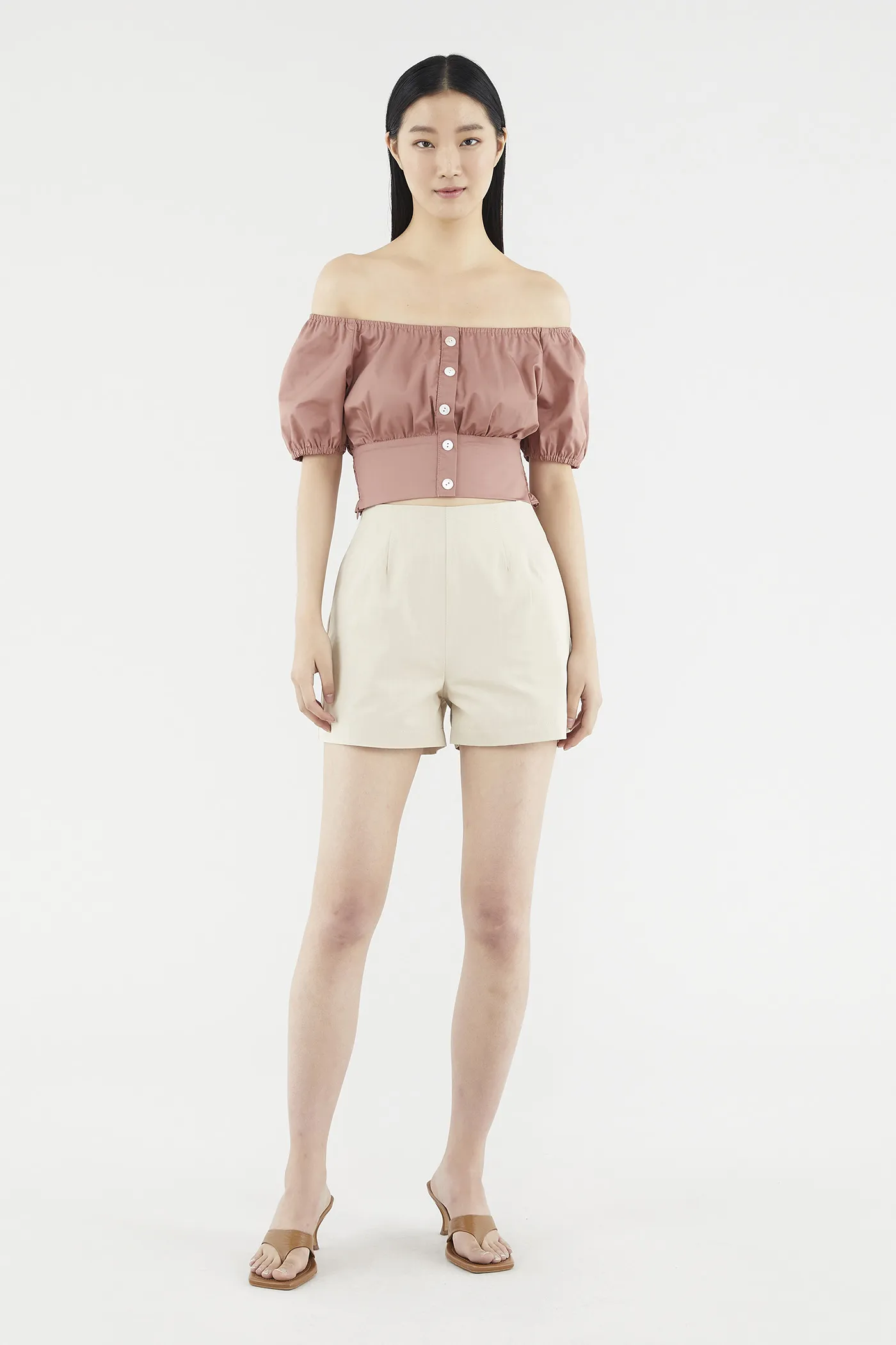 Caryse Flat-front Shorts