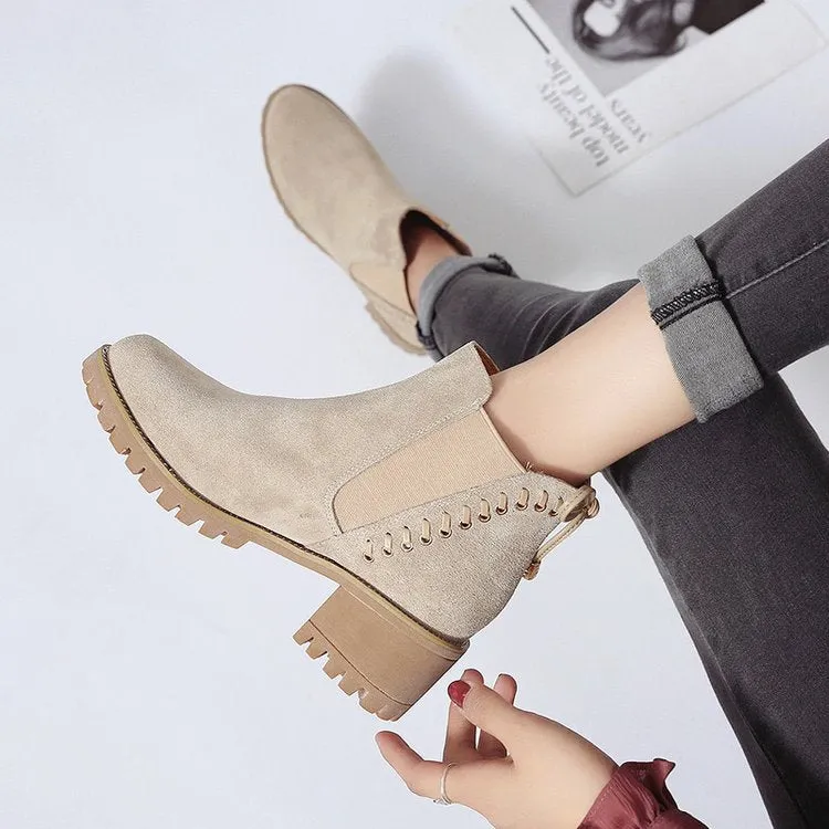 Casual Thick-heeled Boots