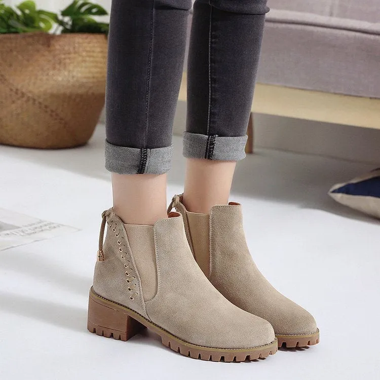 Casual Thick-heeled Boots