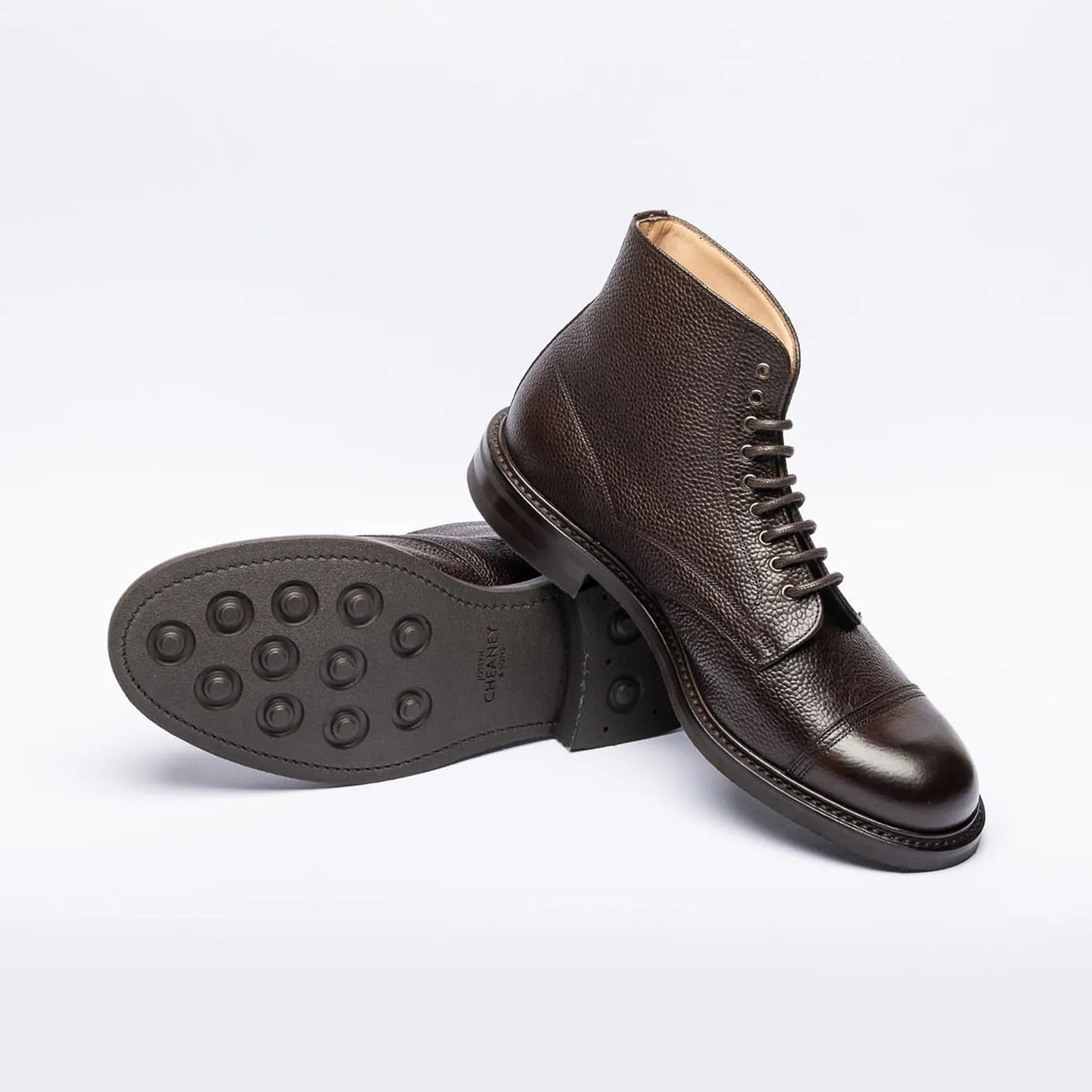 Cheaney Joseph & Sons Stivale derby Cheaney Joseph & Sons Jarrow Alt R in pelle martellata marrone