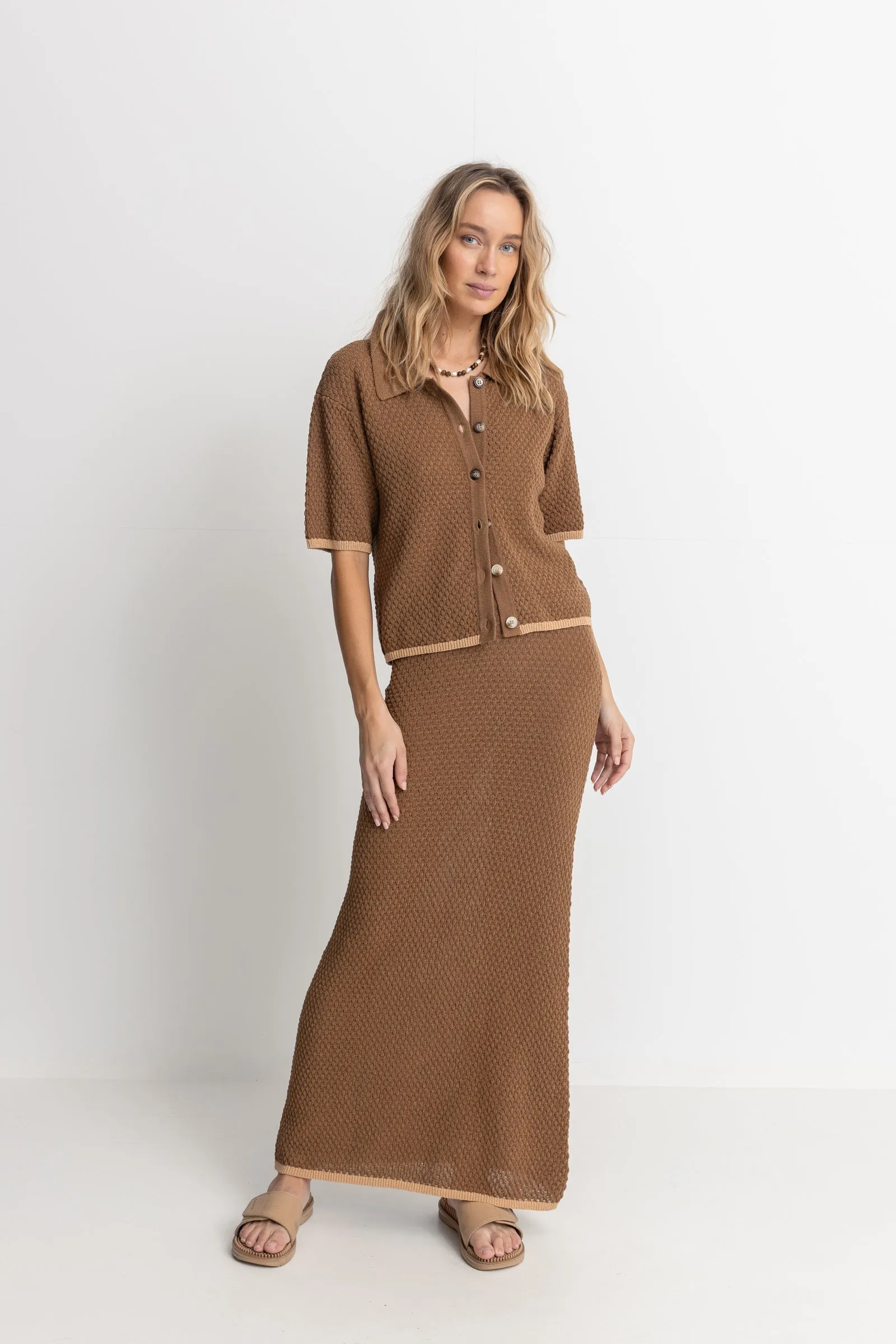 Chocolate Maxi Knit Skirt - Joni