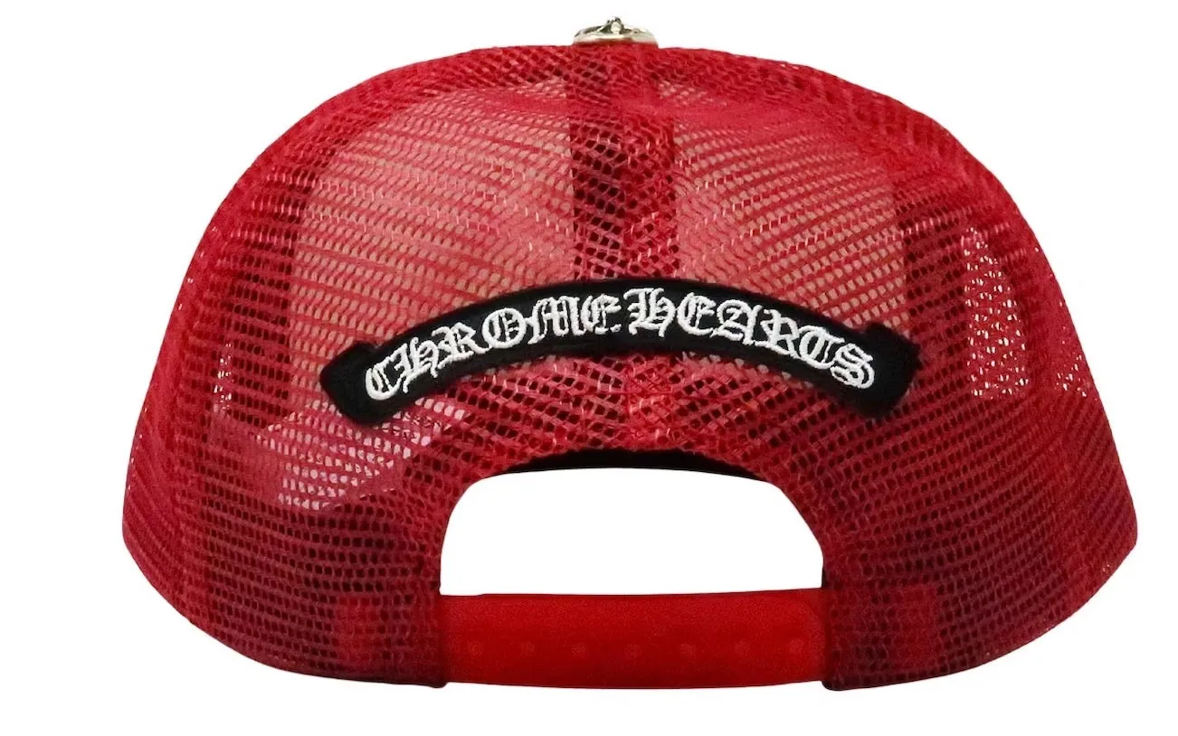 Red and White Trucker Hat by CHROME HEARTS