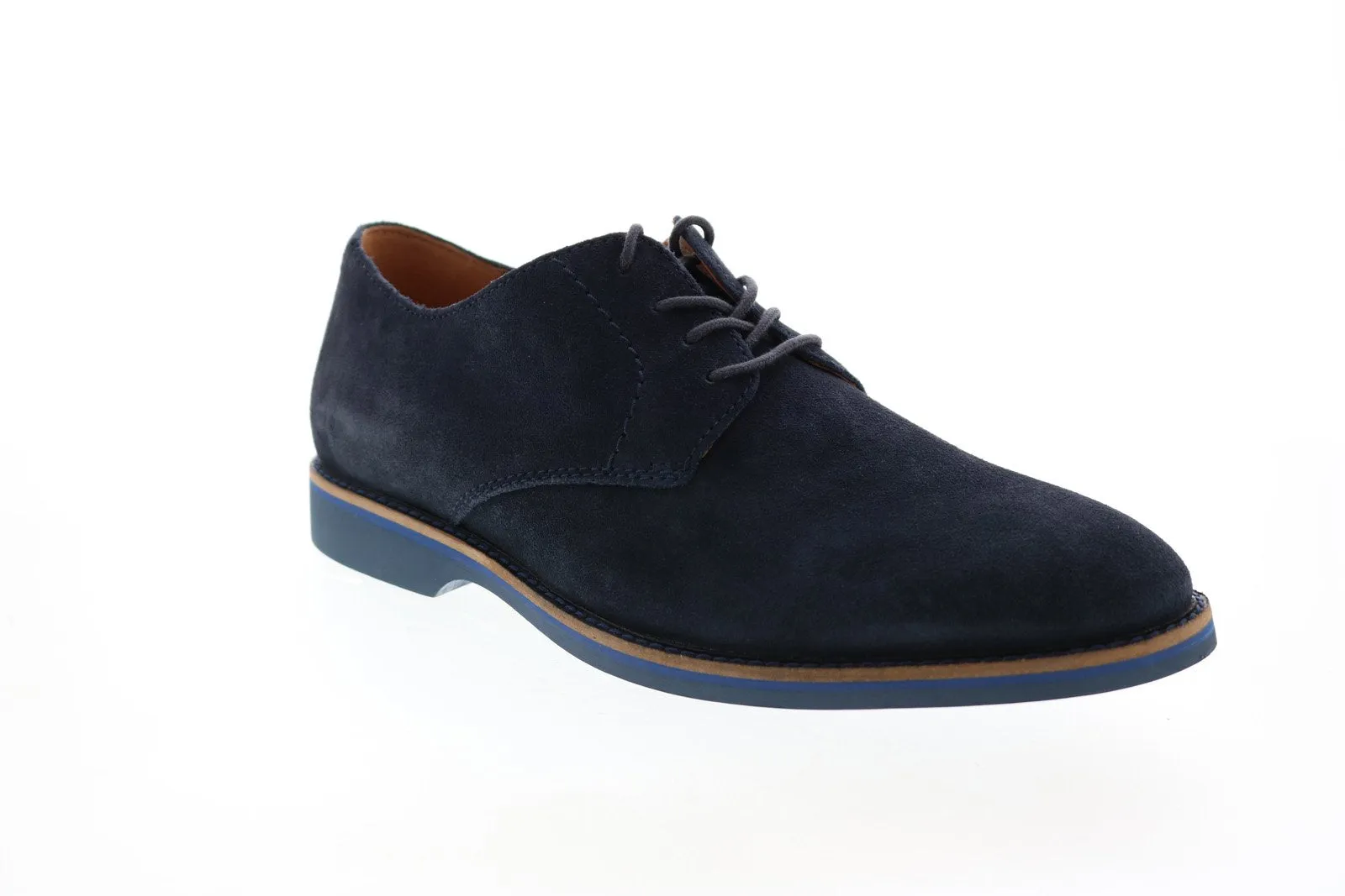 Clarks Men's Blue Suede Plain Toe Oxfords