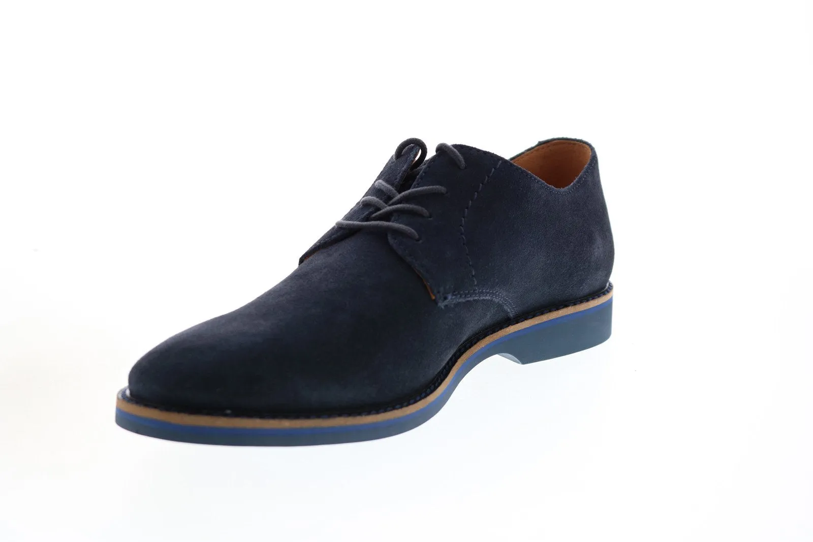 Clarks Men's Blue Suede Plain Toe Oxfords