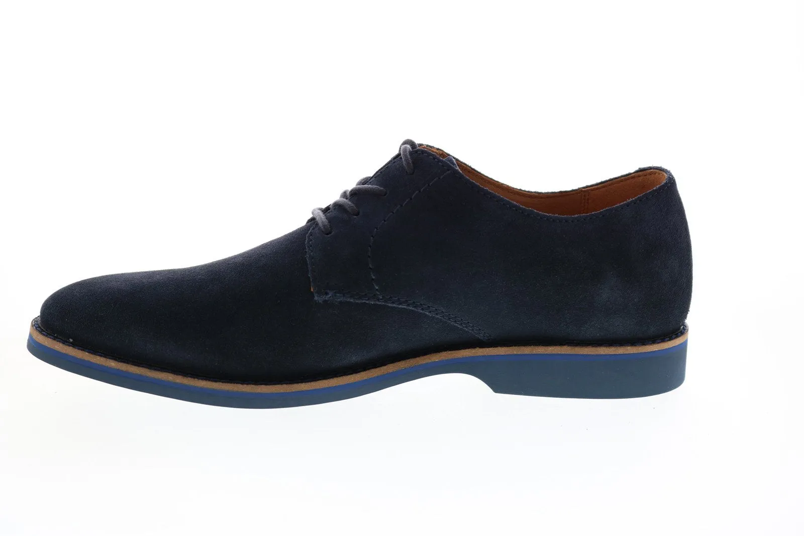 Clarks Men's Blue Suede Plain Toe Oxfords