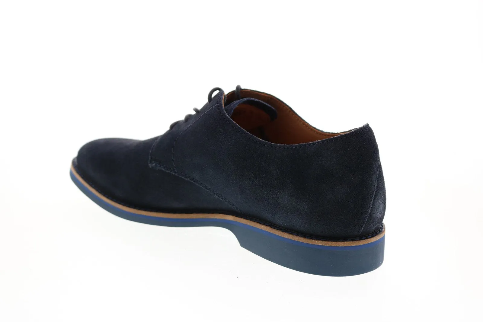 Clarks Men's Blue Suede Plain Toe Oxfords